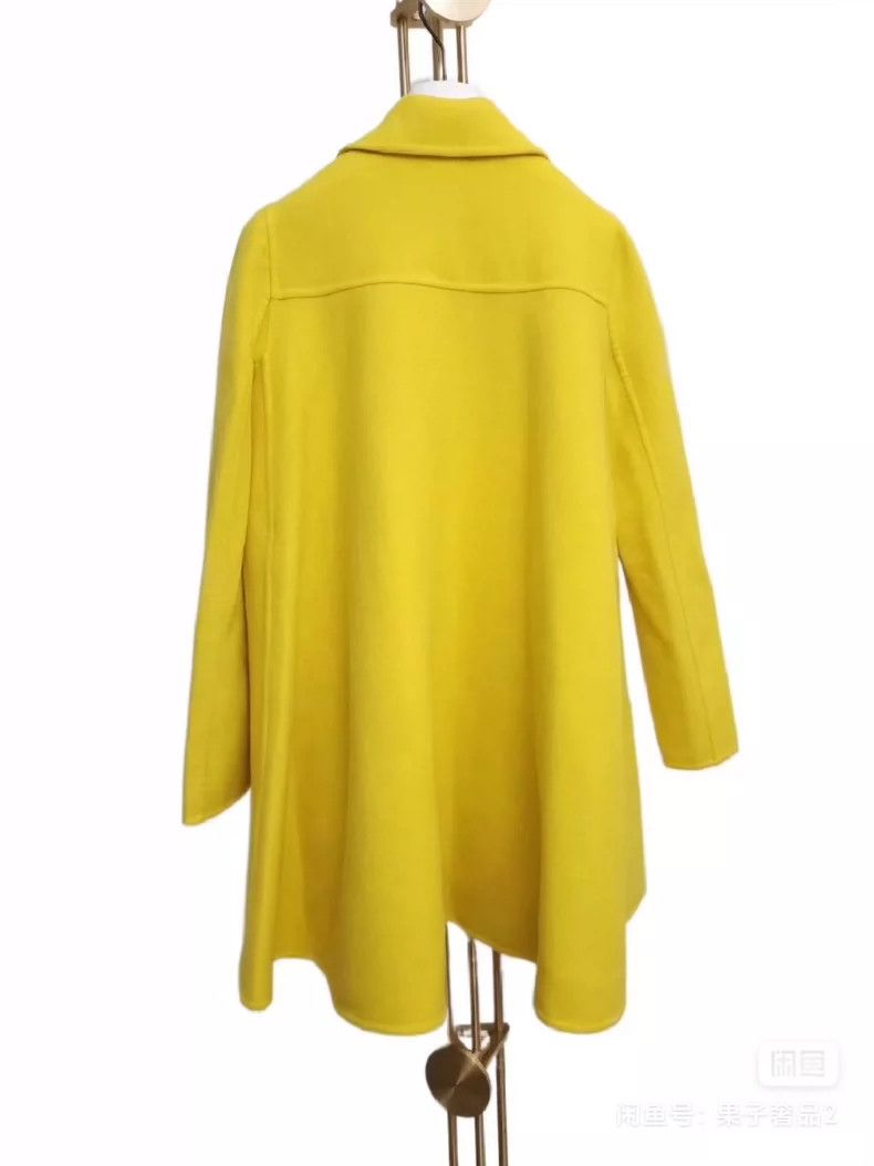 Versace Versace Bright yellow mid-length wool coat Size S / US 4 / IT 40 - 2 Thumbnail