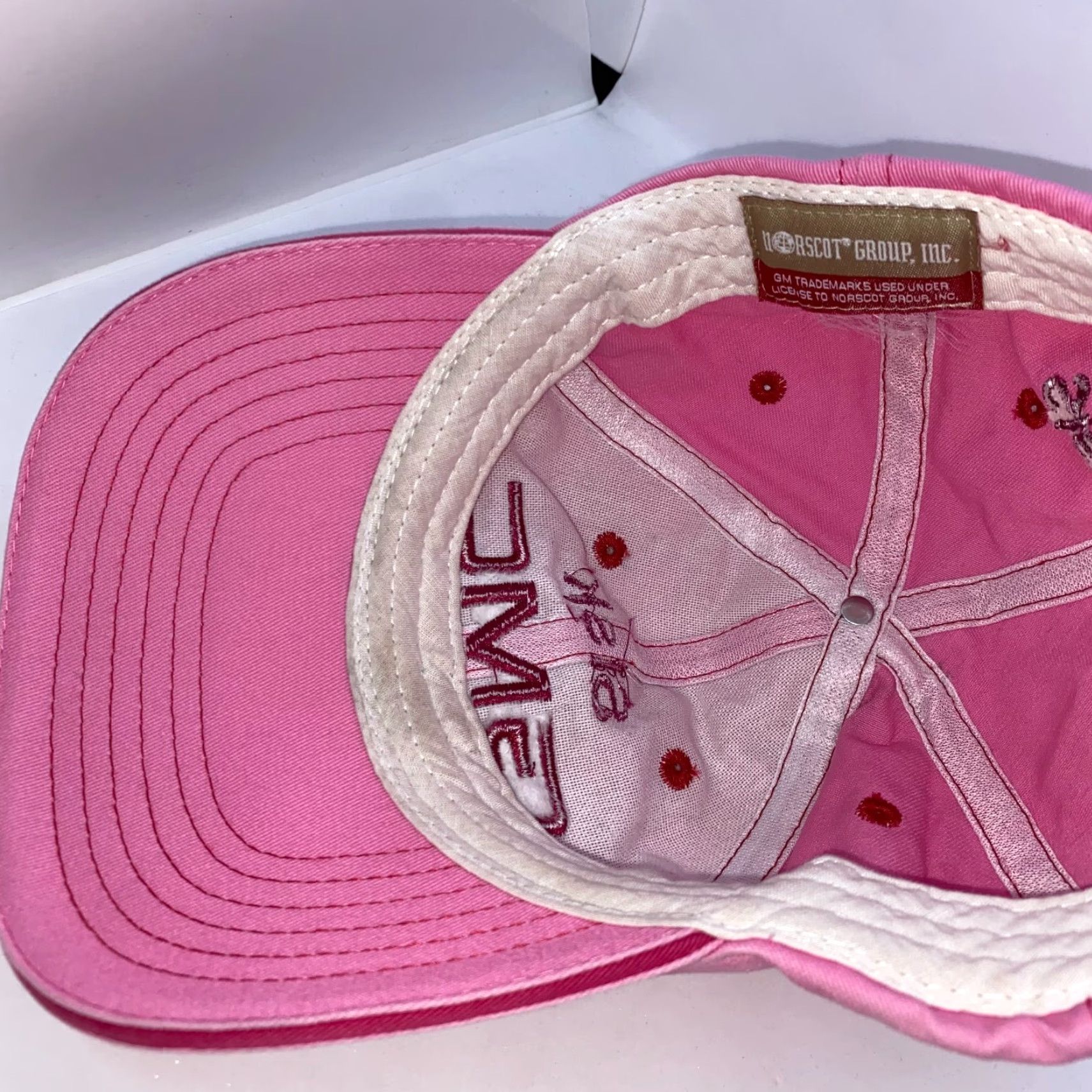 Pinko GMC Pink Hat Strapback Baseball Cap Woman Adjustable Cotton Canvas Logo Baseball Cap Women Beach Casual Cap Size ONE SIZE - 4 Thumbnail