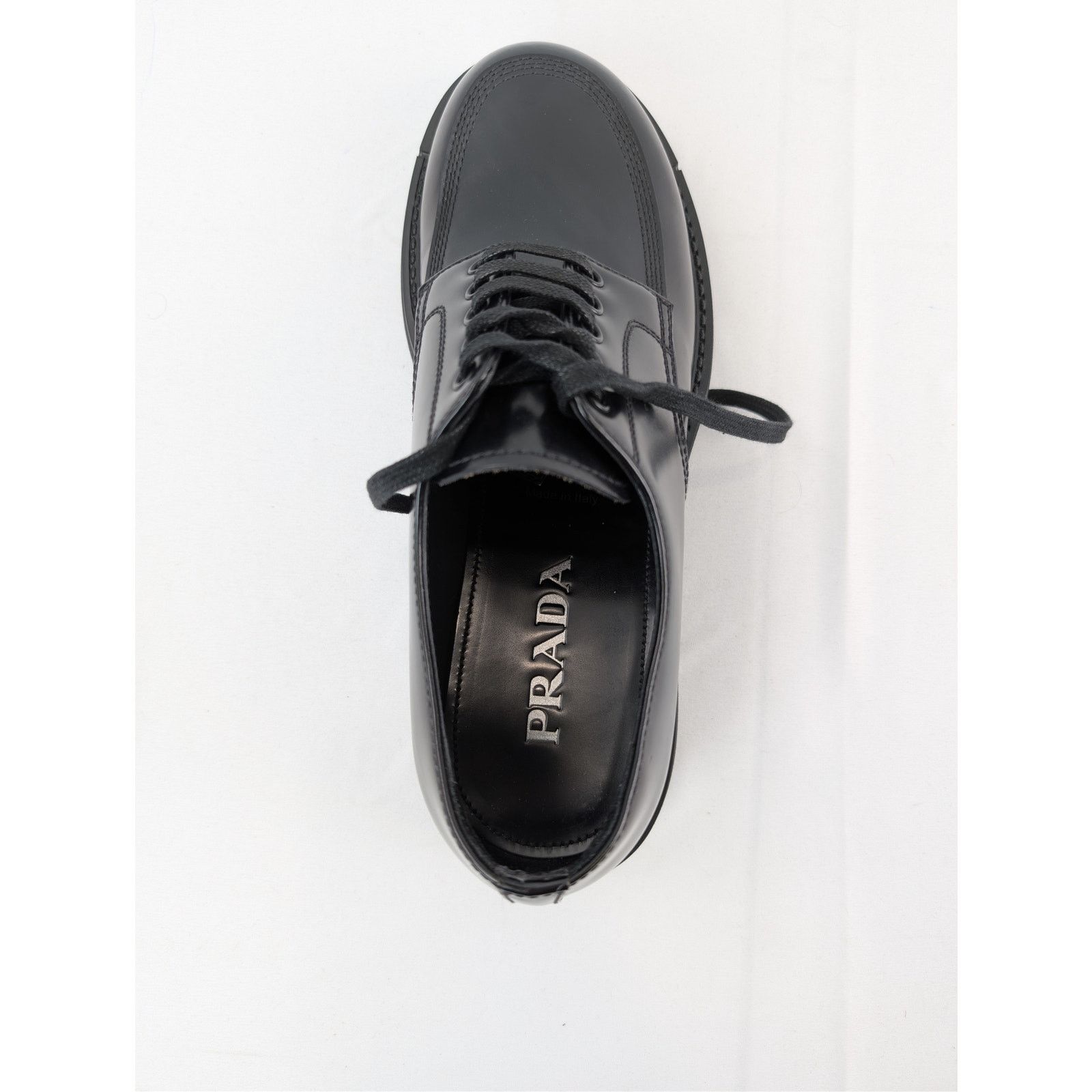 Prada o1rshd1 Brushed Leather Derby Shoes Boots in Black Size US 8 / EU 41 - 15 Thumbnail