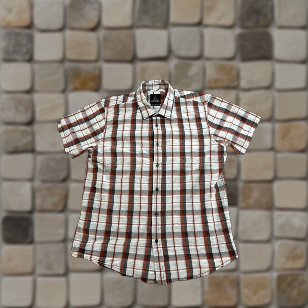 Prana prAna Shirt Mens Large Multicolor Plaid Cotton Pocket Button-Up Casual Outdoor Classic Modern Size US L / EU 52-54 / 3 - 1 Thumbnail