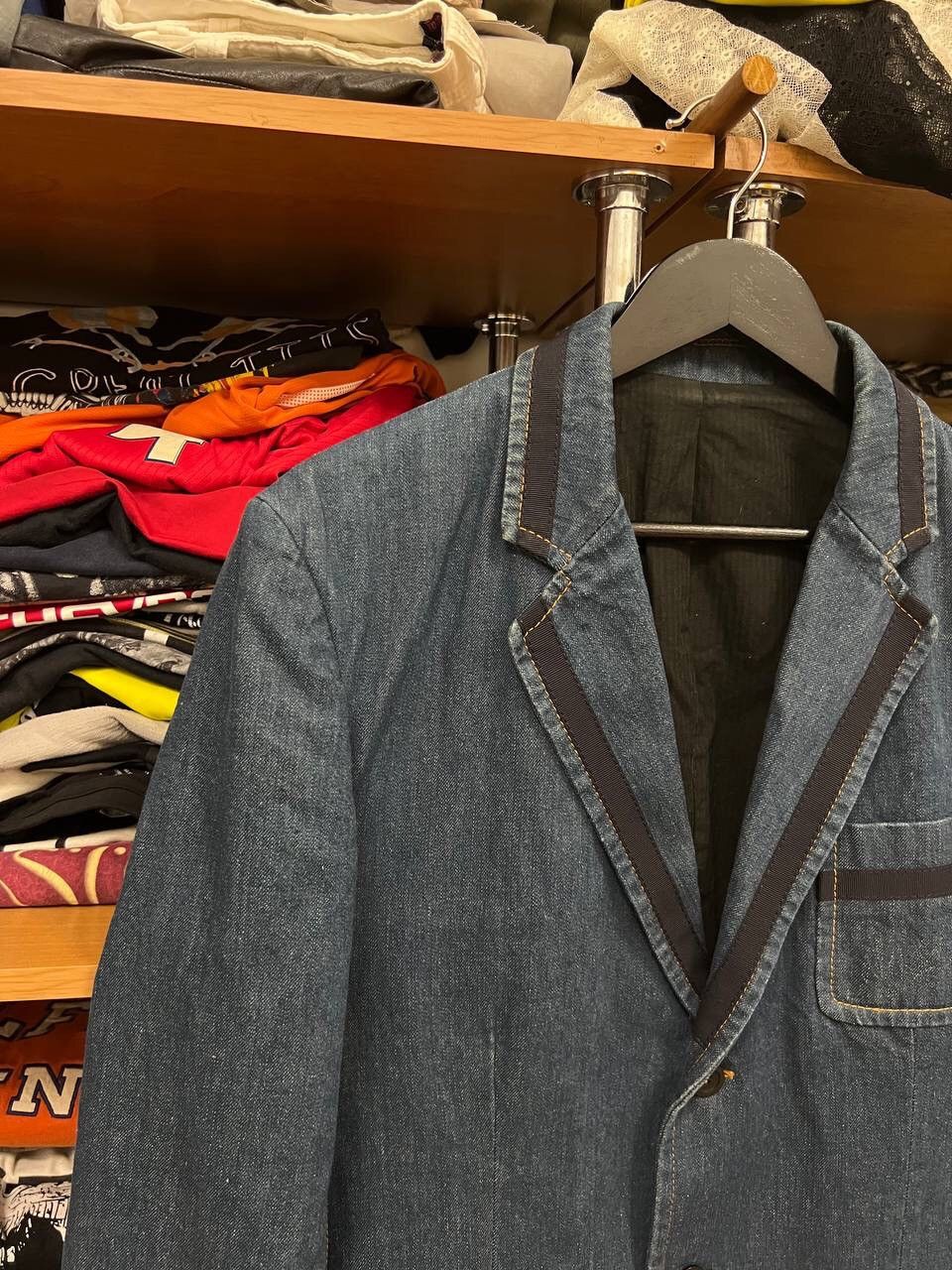 Alexander McQueen 💎 Alexander Mcqueen Denim Avant Garde Pocket blazer Size 52R - 2 Thumbnail