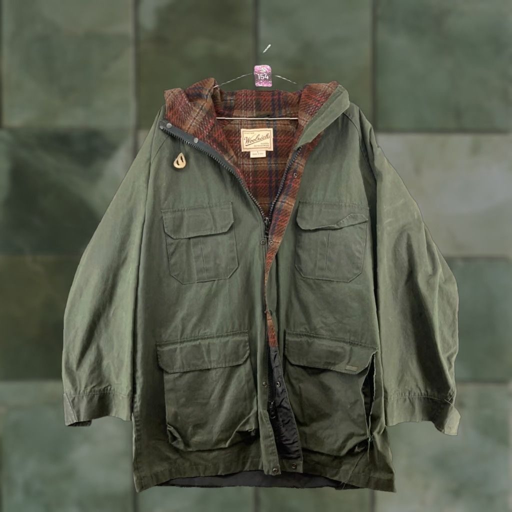 Vintage Woolrich Parka Mens Large Beige Flannel Lined Jacket Coat USA Adult Men VINTAGE Size US L / EU 52-54 / 3 - 1 Thumbnail