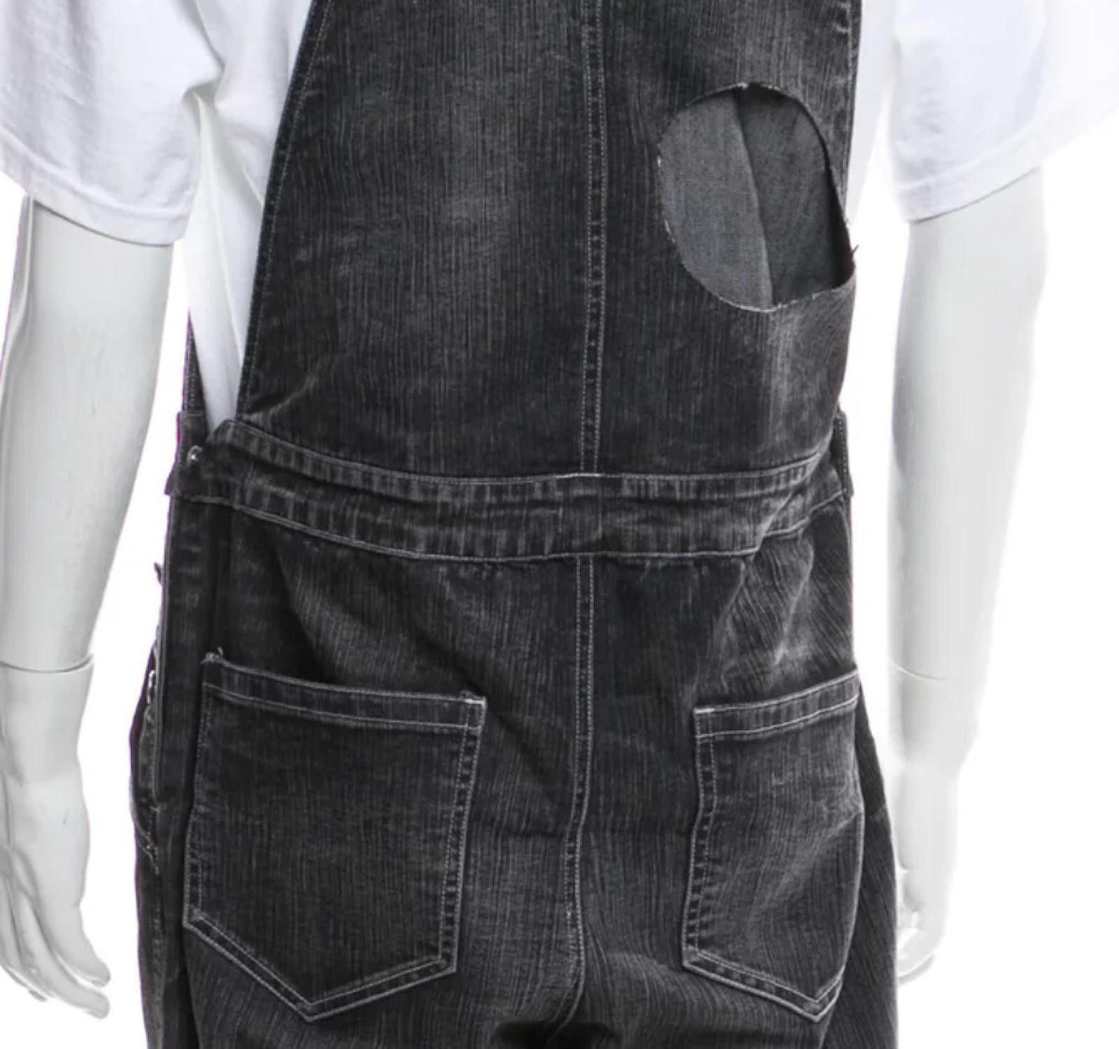 Other Market grey graphic print denim overalls Size: M Size US 32 / EU 48 - 6 Thumbnail