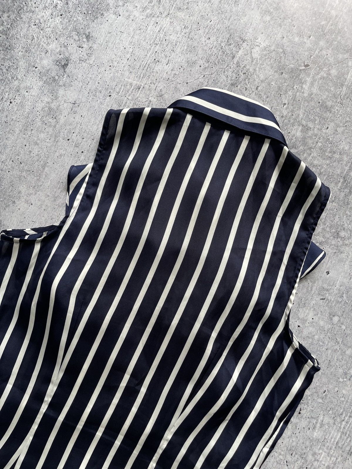 Polo Ralph Lauren Ralph Lauren Blue White Stripe Satin Blouse Top Size S(2) Size S / US 4 / IT 40 - 8 Thumbnail