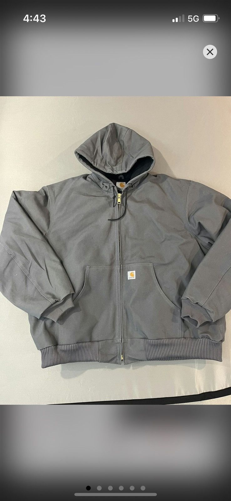 image of Hooded Grey Carhartt Jacket / New, Men's (Size 2XL)