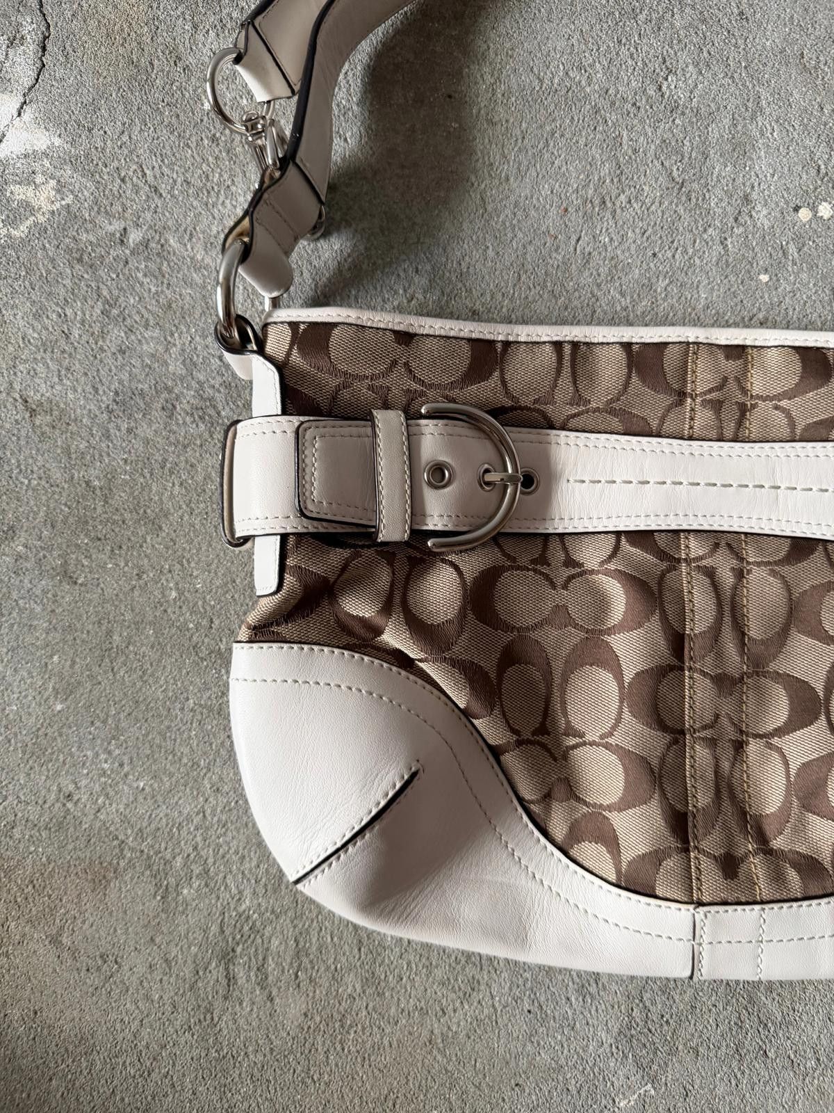 Coach Coach 2Way Signature Sufflette Shoulder Bag Beige/White Size ONE SIZE - 2 Thumbnail