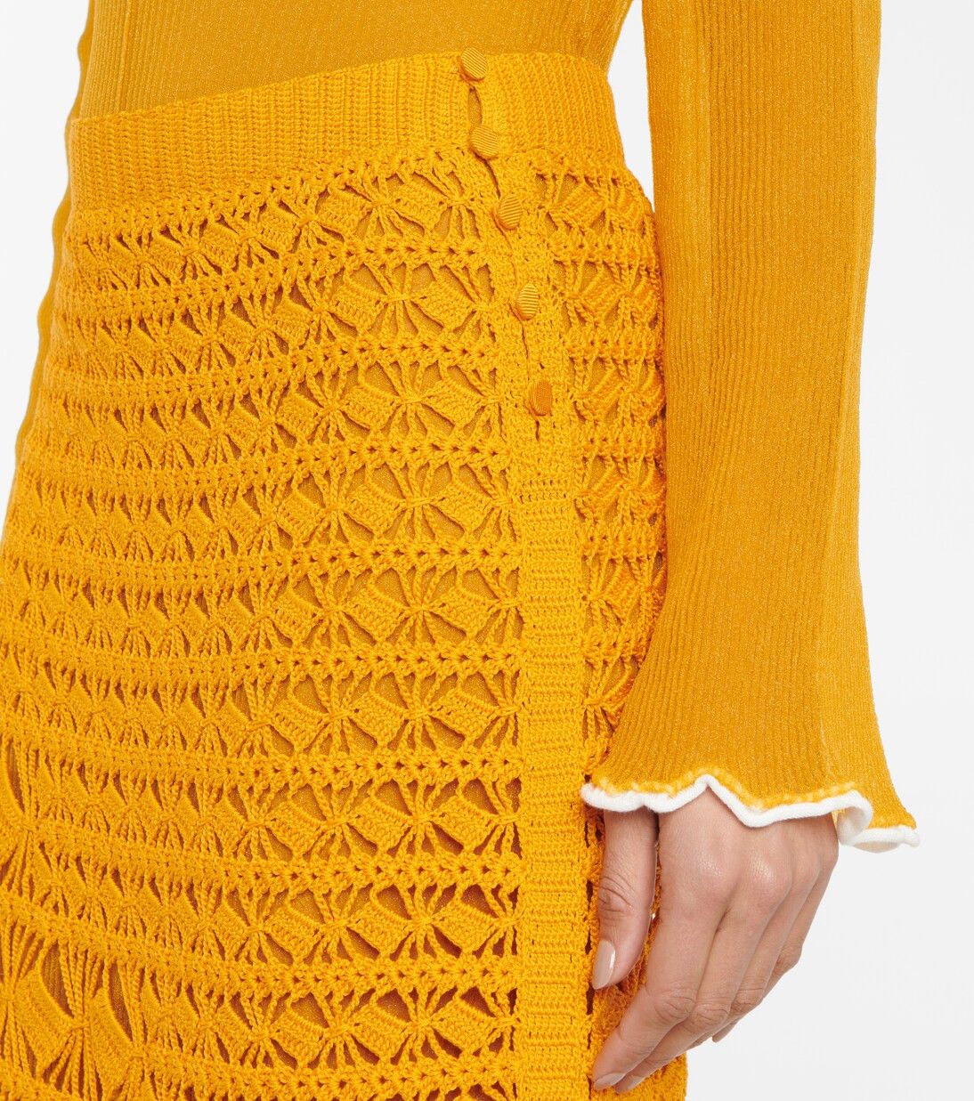 Acne Studios o1y0725 Midi Skirt in Orange Size 26" / US 2 / IT 38 - 2 Thumbnail