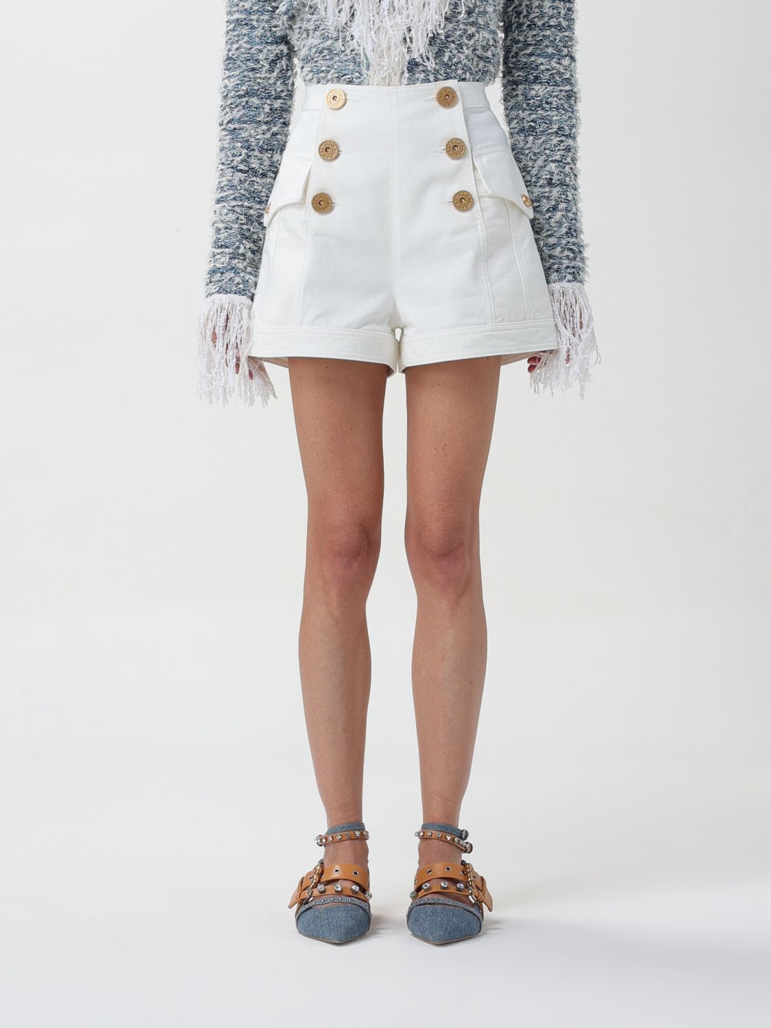 image of Balmain Short Woman White, Women's (Size 26)