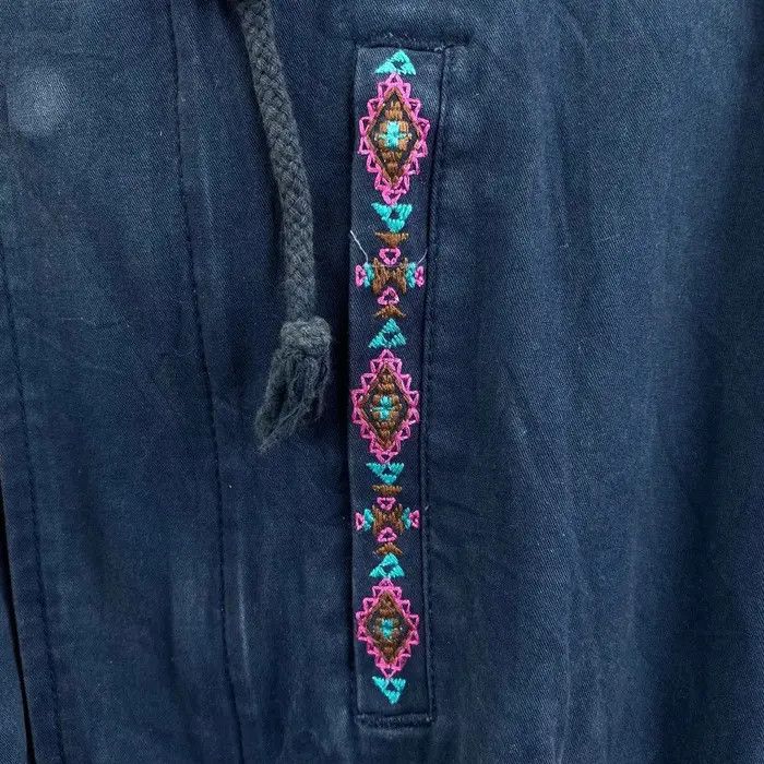 Vintage Vtg 90’ TITICACA NAVAJO NATURE Blue Parka Trench Coat Size M / US 6-8 / IT 42-44 - 4 Thumbnail