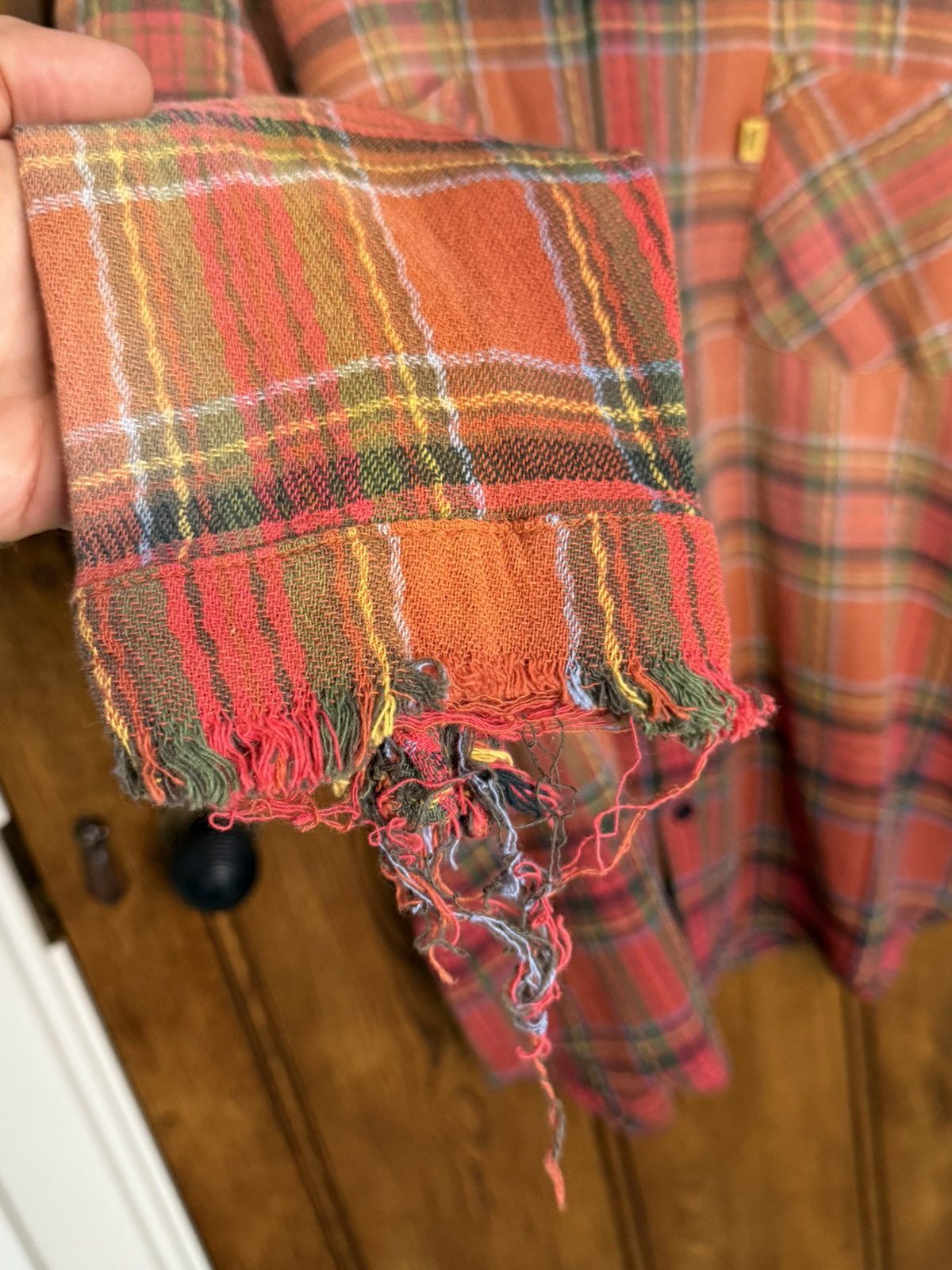 Gallery Dept. Gallery Dept Marley Distressed Checked Cotton-Flannel Shirt Size US XL / EU 56 / 4 - 10 Thumbnail