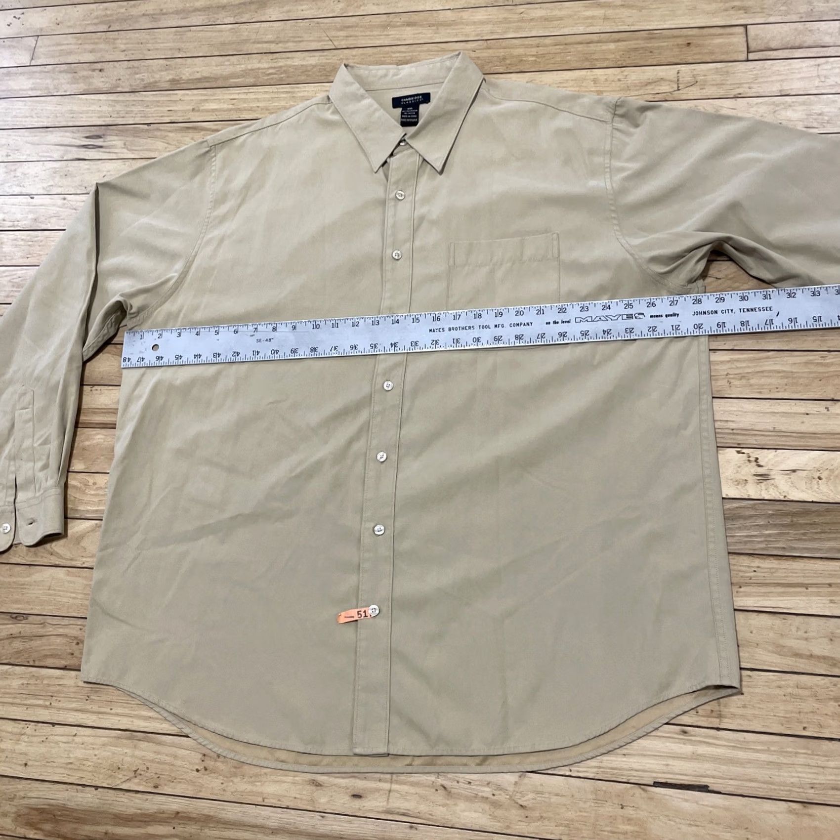 Vintage VINTAGE Cambridge Classics Shirt Men 2XL Khaki Brown Nylon Sueded Cotton Western Size US XXL / EU 58 / 5 - 7 Thumbnail