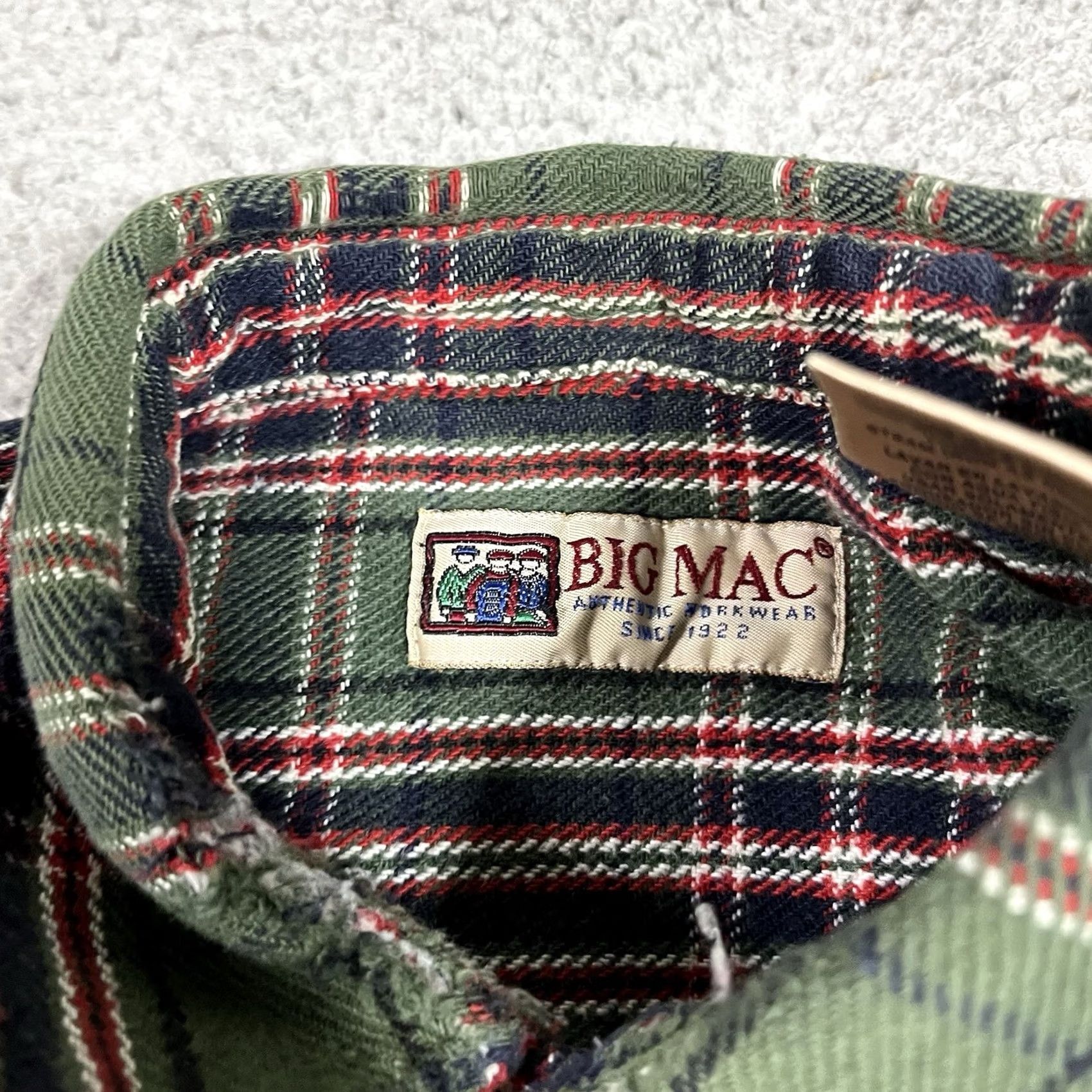 Vintage VINTAGE Big Mac Shirt Mens XL Green Plaid Button Heavy Flannel Outdoors Work Cotton VTG Size US XL / EU 56 / 4 - 5 Thumbnail