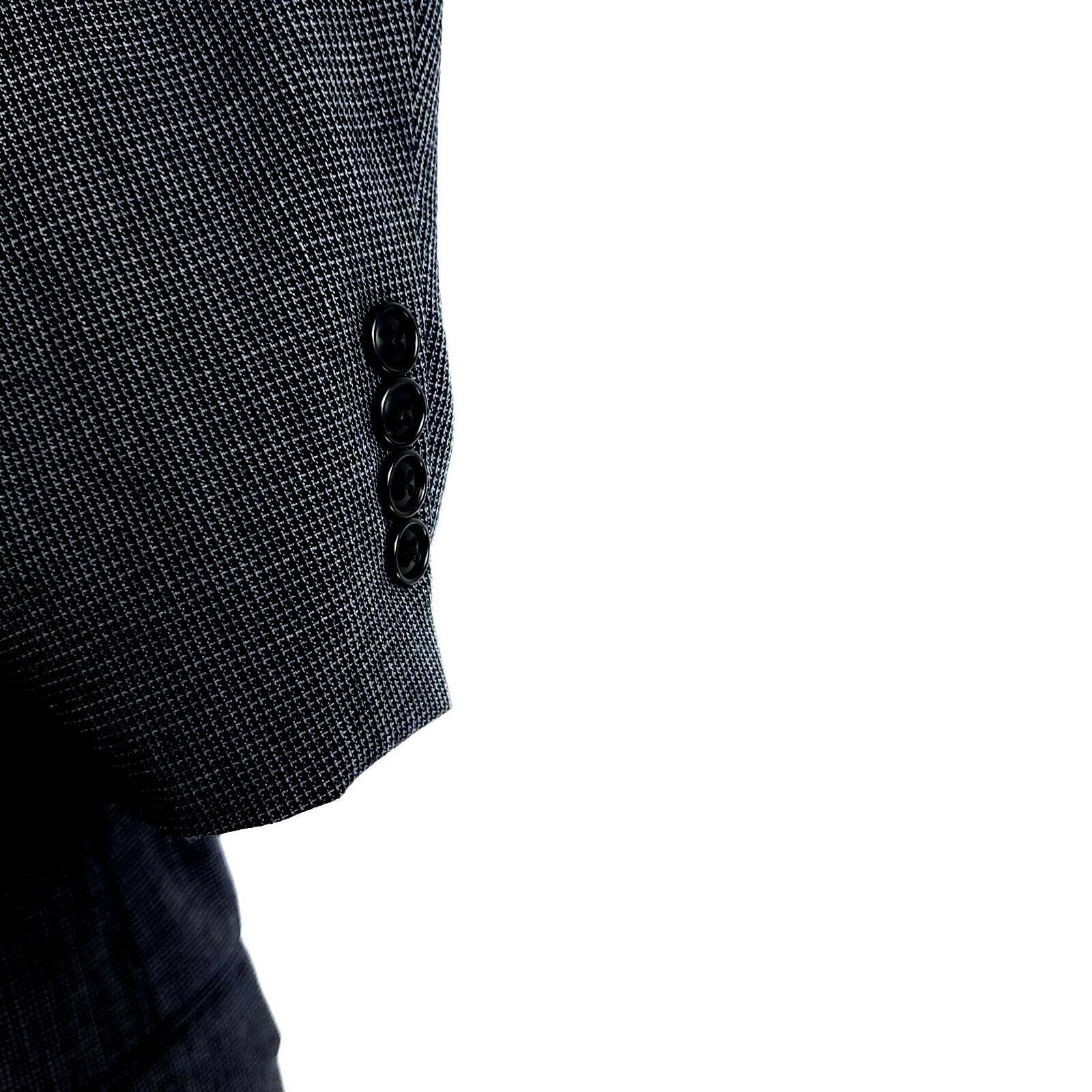 Stafford Stafford Wool Heavy Wool 2 Button Sport Coat 44L Gray Nailsh Size 44L - 4 Thumbnail