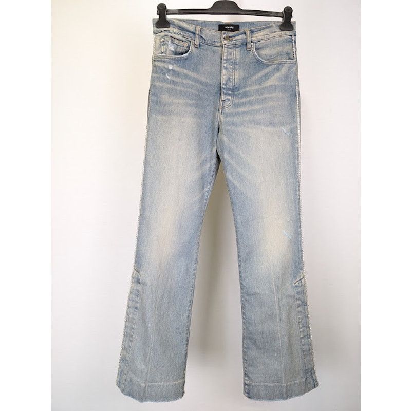 Amiri o1rshd1 Crystal Stack Flare Jeans in Clay Indigo Size US 32 / EU 48 - 2 Thumbnail