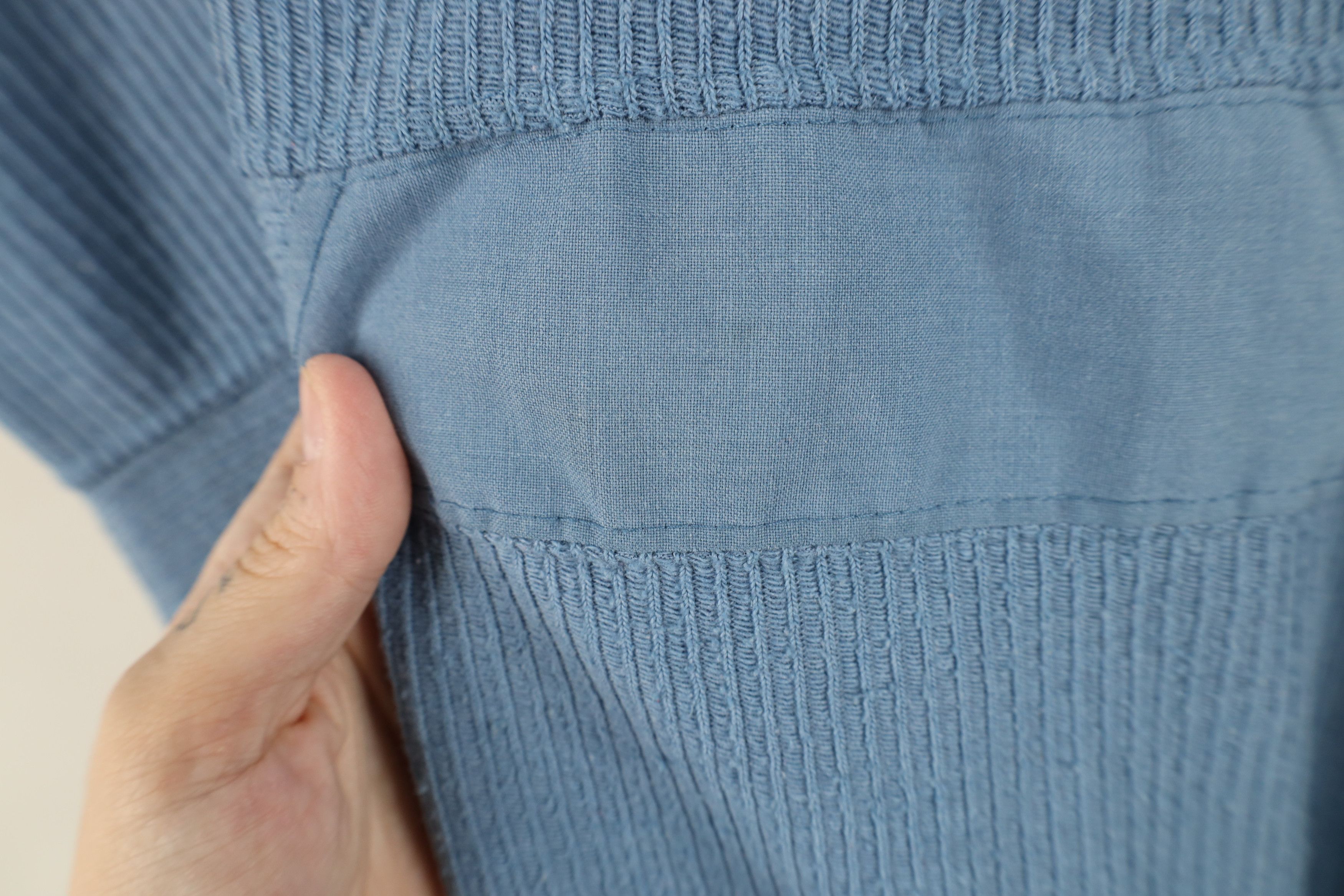 Vintage Vintage 90s Streetwear Ribbed Knit Pullover Polo Shirt Blue Size US XL / EU 56 / 4 - 7 Thumbnail