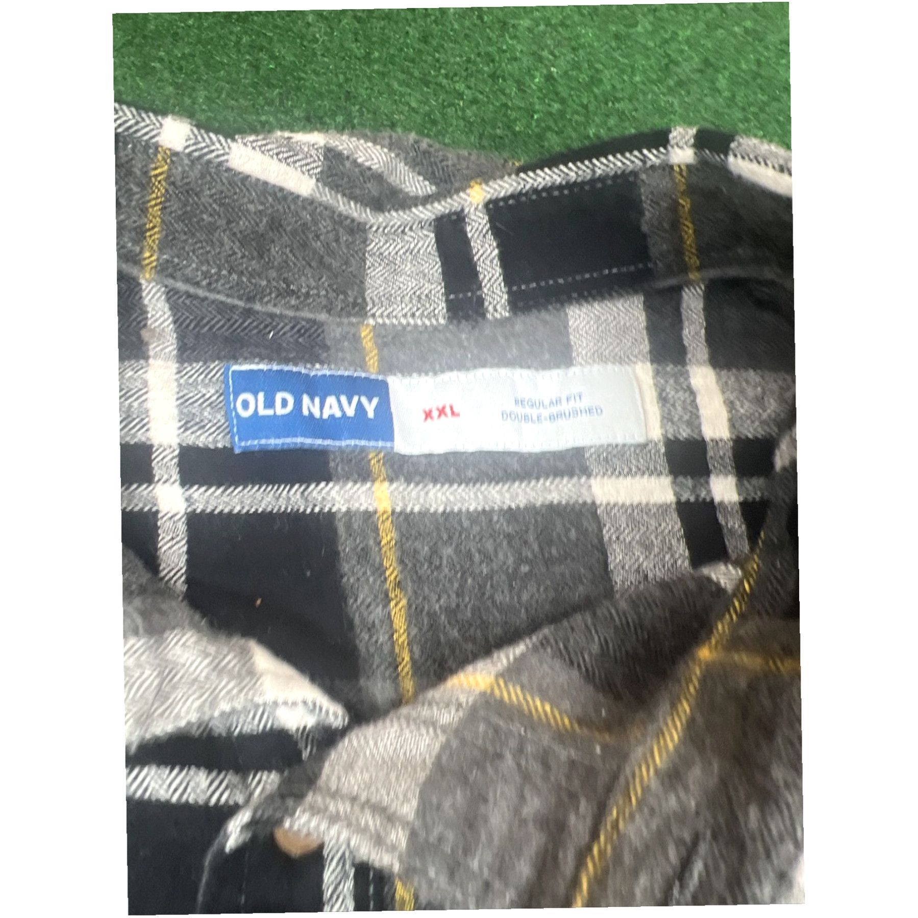 Old Navy Old Navy Button Up Shirt Men's XXL Long Sleeve Pocket Yellow Black Size US XXL / EU 58 / 5 - 2 Thumbnail