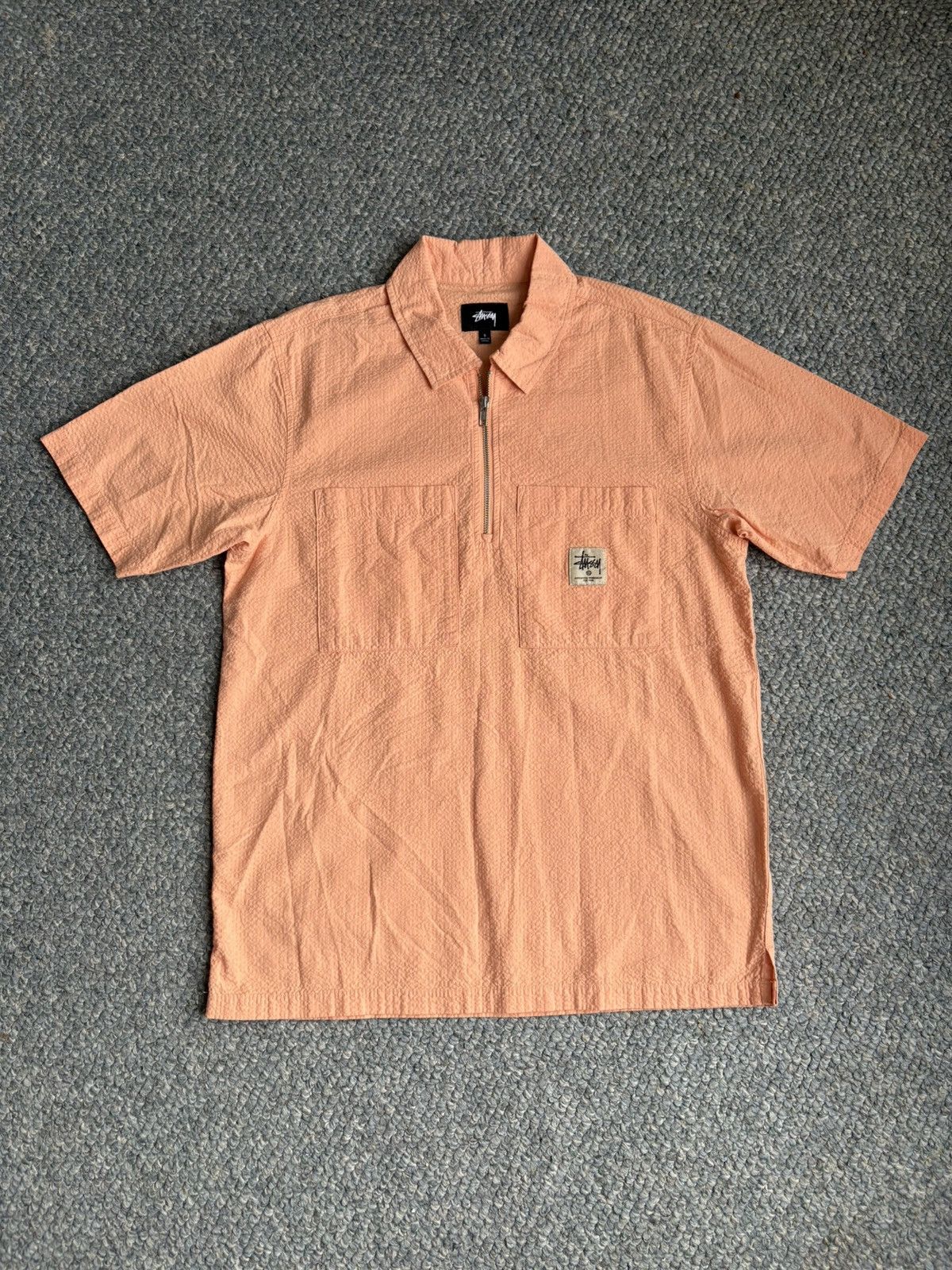 Stussy Stussy Half Zip Seersucker shirt Size US S / EU 44-46 / 1 - 1 Thumbnail