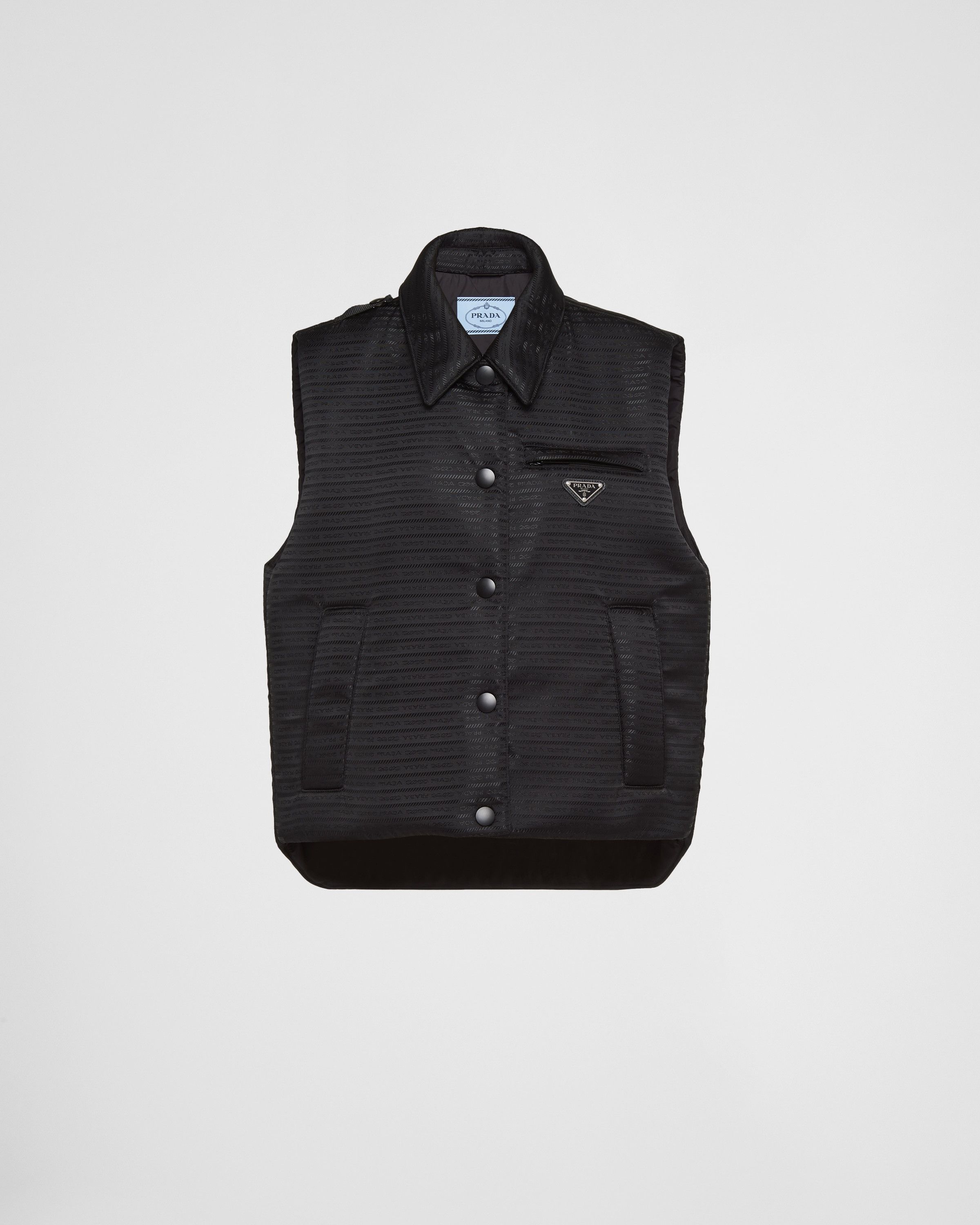 Prada o1mt1gz0925 Padded Re-Nylon Vest in Black Size M / US 6-8 / IT 42-44 - 1 Thumbnail