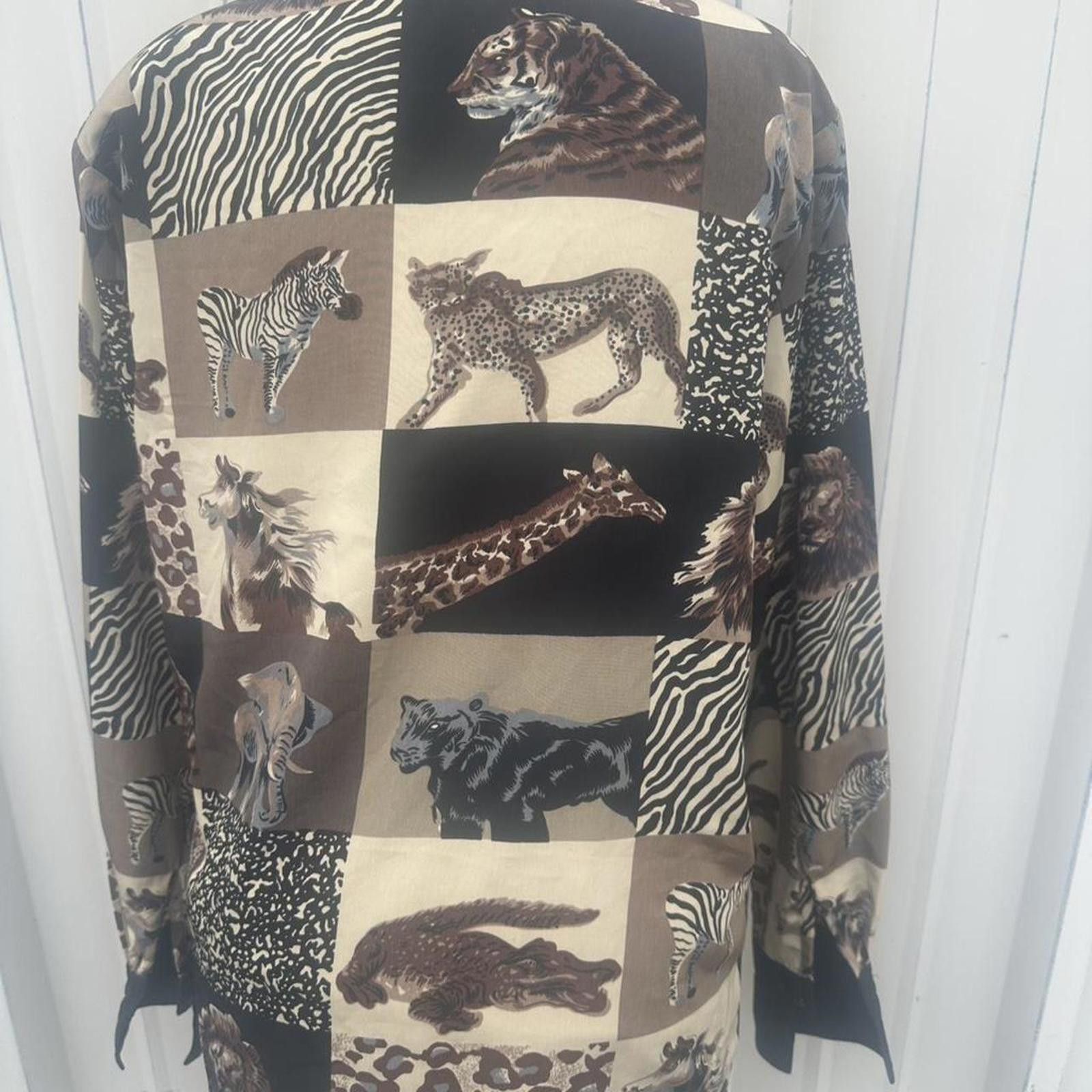 Other vintage animal print button-up blouse blouse #animalprint Size L / US 10 / IT 46 - 2 Thumbnail