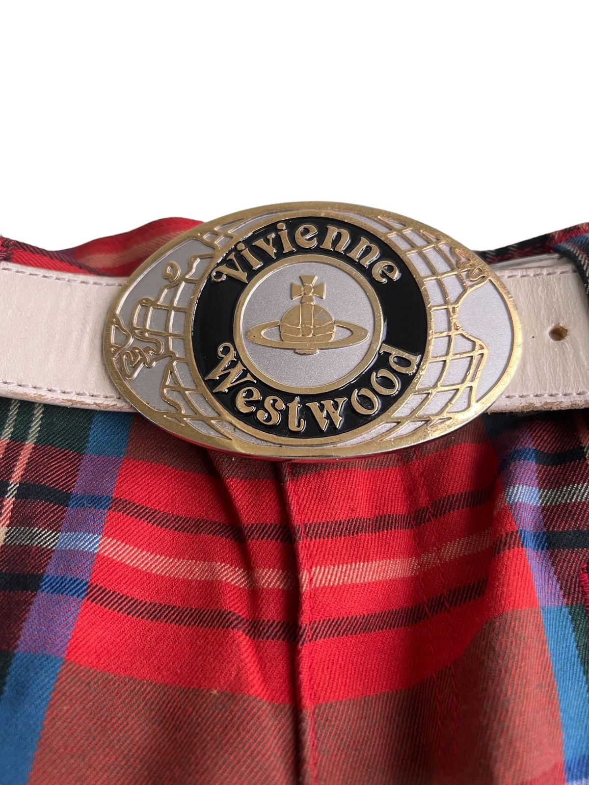 Vivienne Westwood 1990s Vivienne Westwood Iconic Orb Logo Buckle Leather Belt Size ONE SIZE - 2 Thumbnail