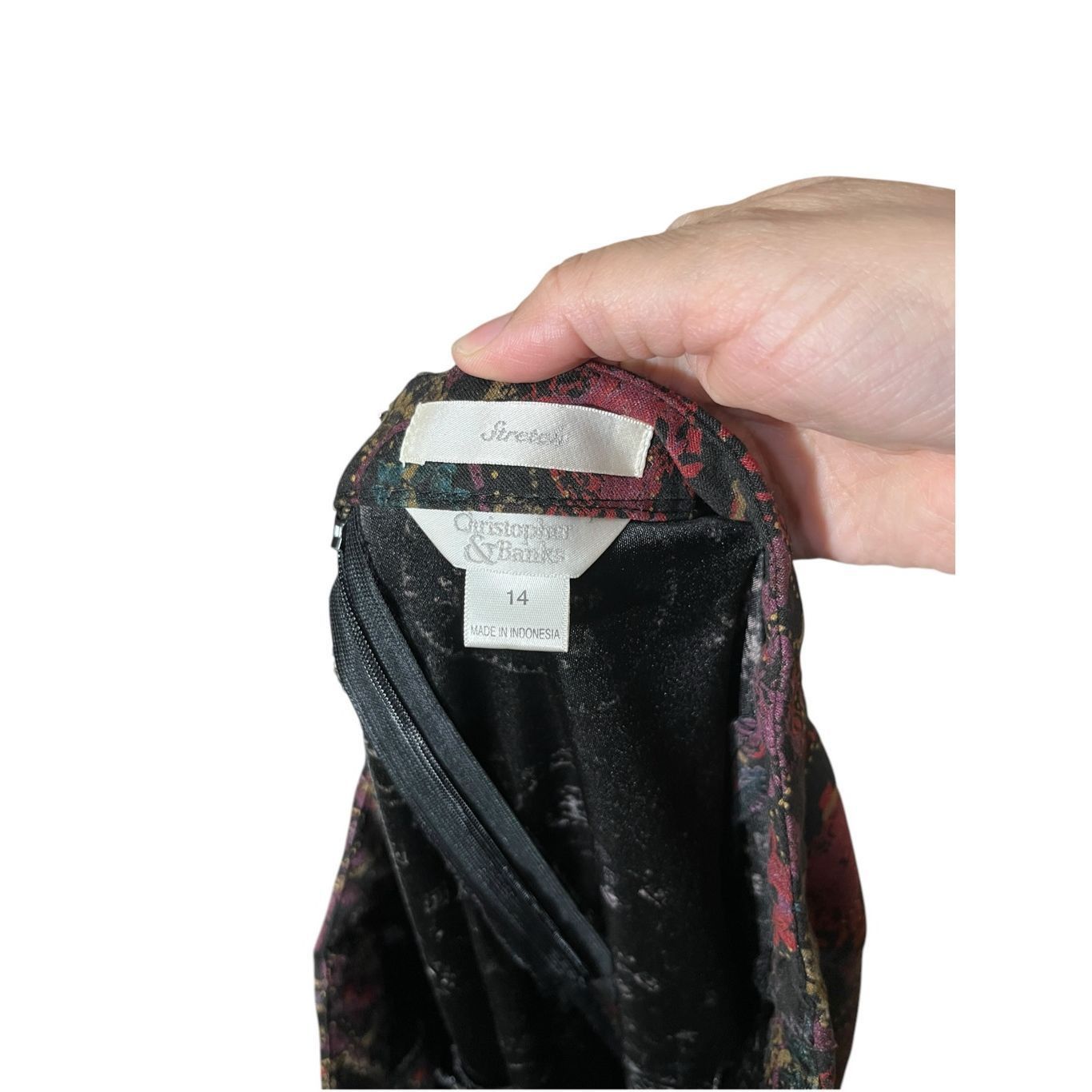 Other Christopher & Banks Y2K skirt Midi black floral paisley fair Size 36" / US 14 / IT 50 - 6 Thumbnail