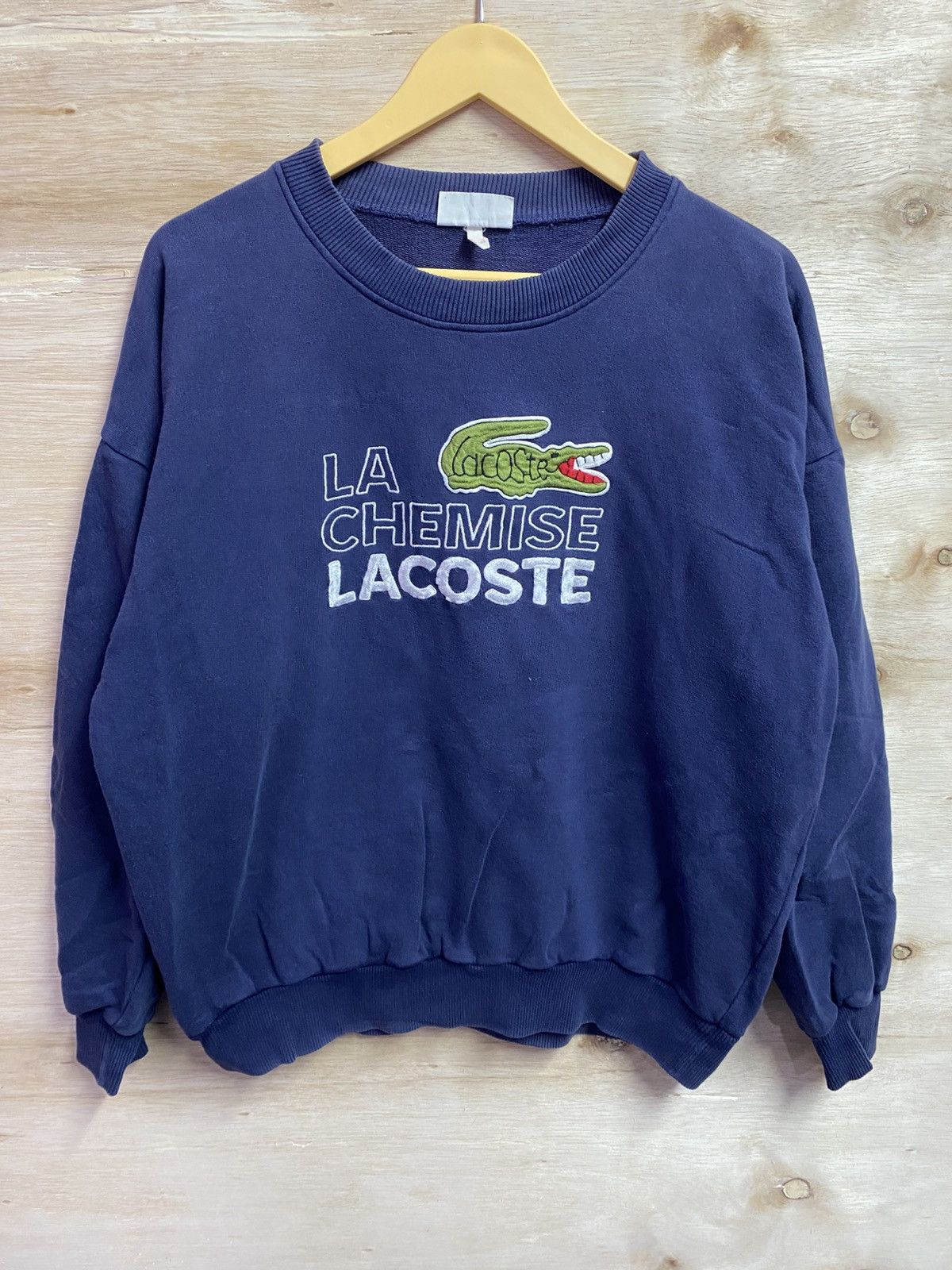 Lacoste vintage navy Lacoste sweatshirt with an embroidered logo Size US XL / EU 56 / 4 - 1 Thumbnail