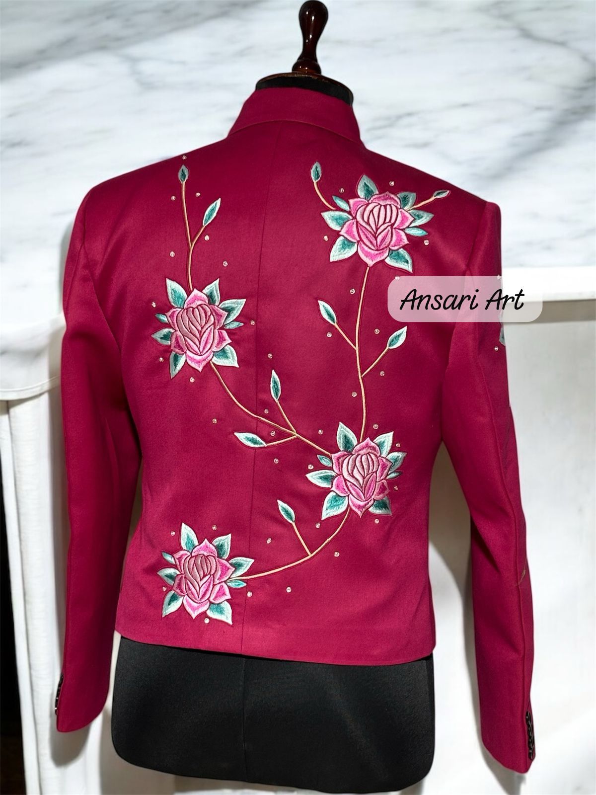 Other Men 2PC Customized floral embroidery western prom outfit Size 42L - 5 Thumbnail