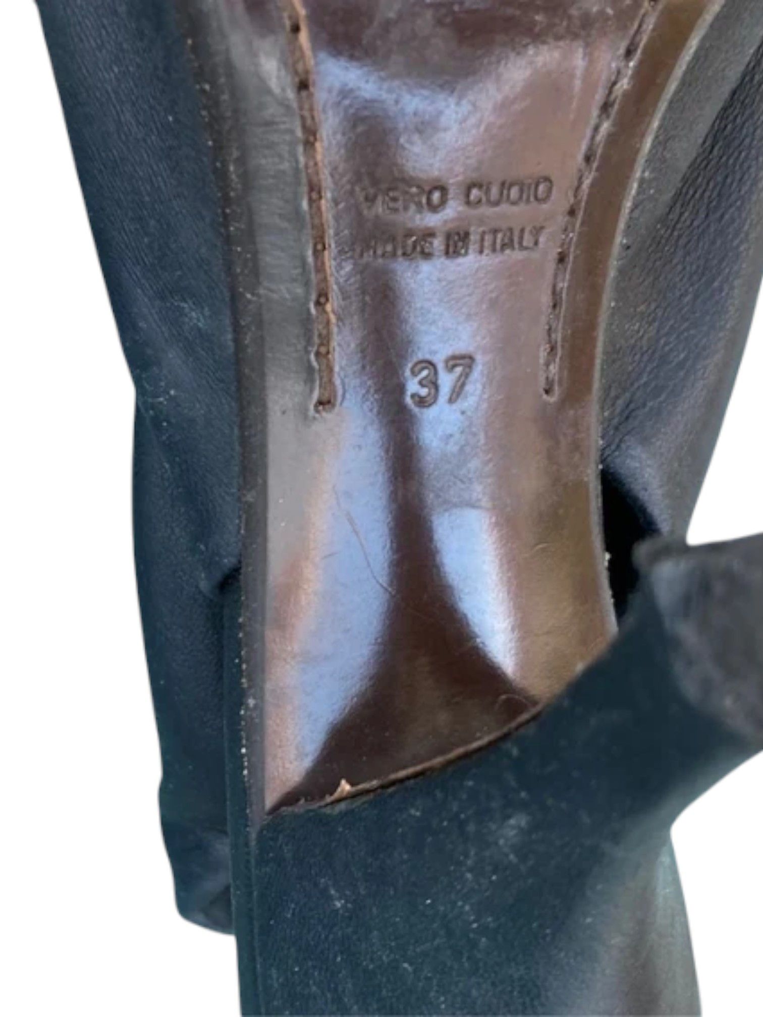 Hussein Chalayan Hussein Chalayan Draped Leather Peep-Toe Mules, Early 2000s Size US 7 / IT 37 - 6 Thumbnail