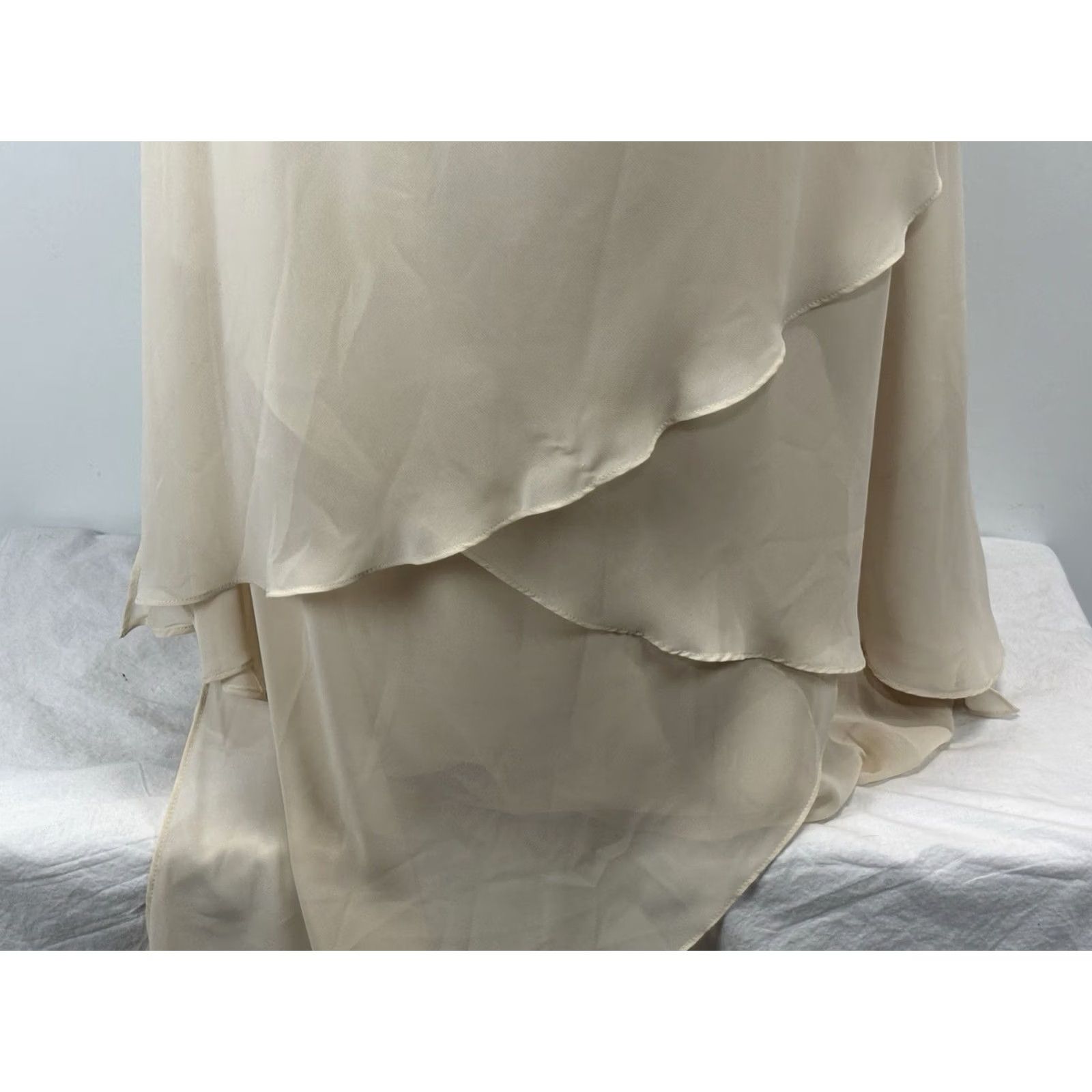 Vintage VINTAGE? No. Caterina Collection Layered Chiffon Maxi Dress Women’s 20 Plus Beige Ethereal Size 3XL / US 20-22 - 6 Thumbnail