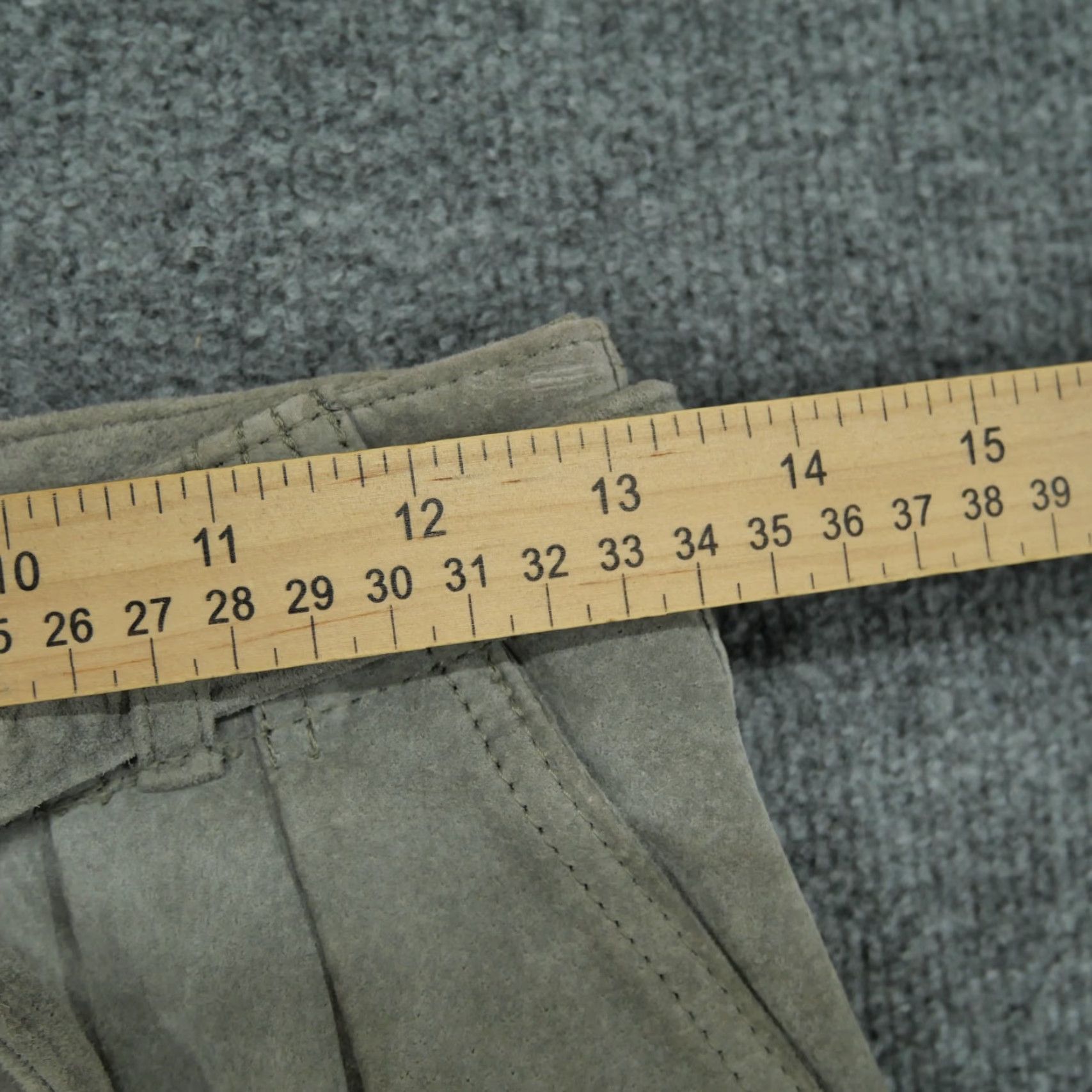 Ben Sherman VINTAGE Bermans Pants Womens 8 26x32 Grey Suede Leather Western 60s Size 30" / US 8 / IT 44 - 5 Thumbnail