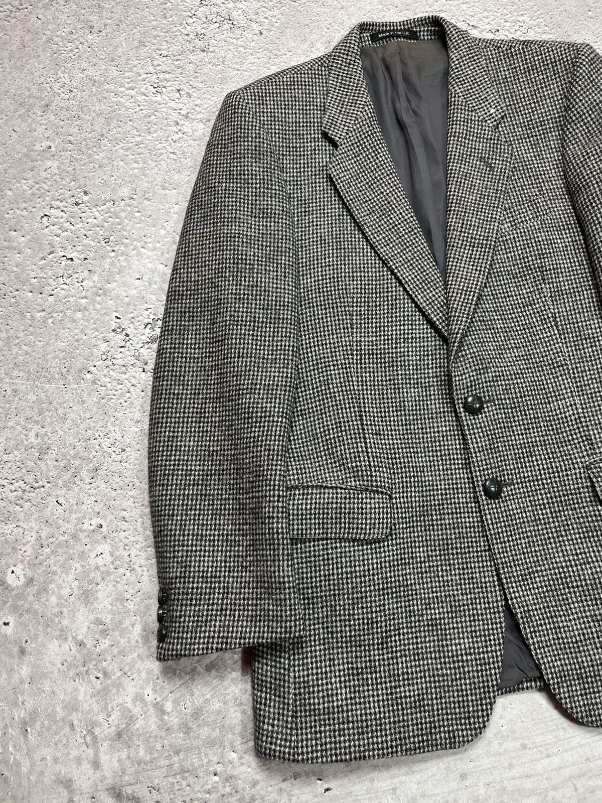 Harris Tweed Vintage Harris Tweed Houndstooth Wool Blazer Jacket Size L Size 40R - 3 Thumbnail