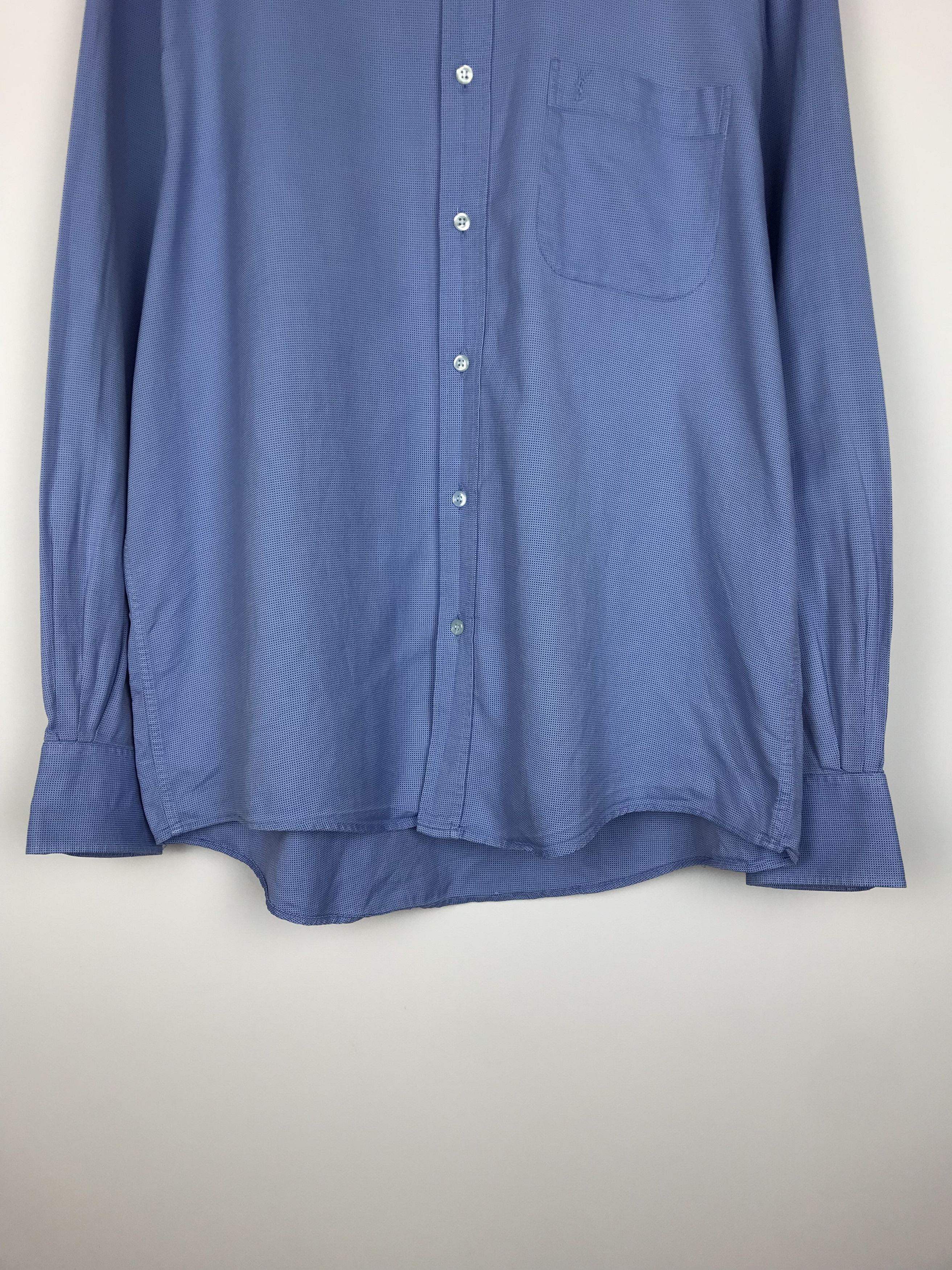 Yves Saint Laurent Yves Saint Laurent Shirt Blue Check YSL size 43 (XL) Size US XL / EU 56 / 4 - 4 Thumbnail