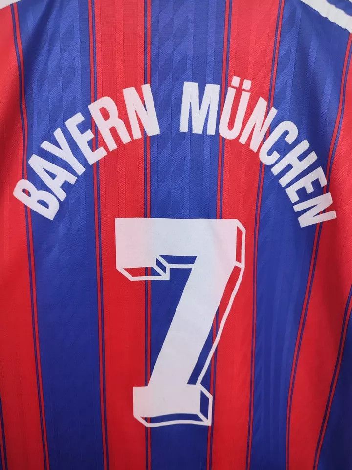 Adidas 1995/97 ADIDAS Bayern Munich Munchen #7 FOOTBALL Kit SHIRT Size US L / EU 52-54 / 3 - 5 Thumbnail