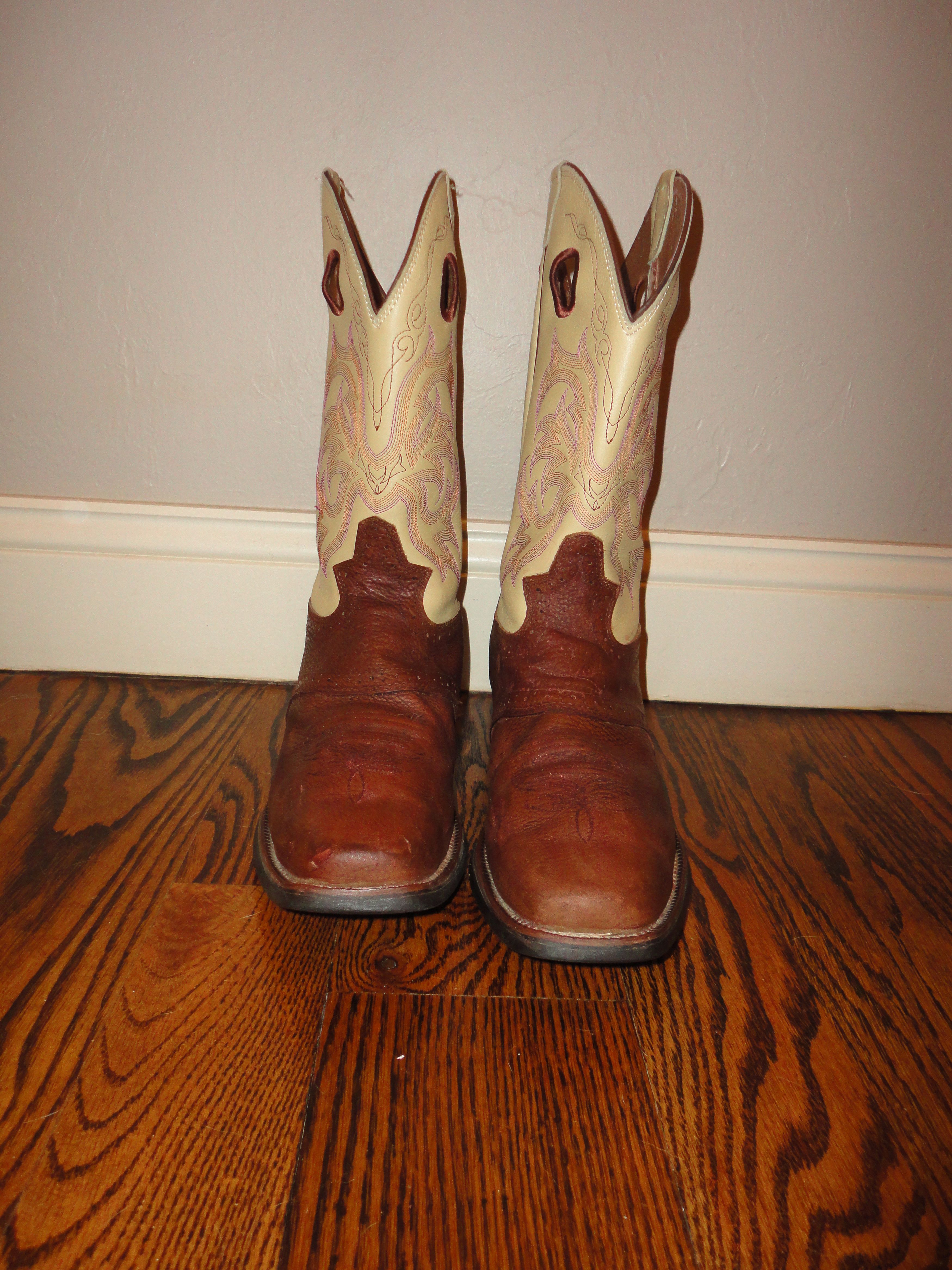 Justin Boots Justin Brown Western Square Toe Boots Size 10.5 Size US 10.5 / EU 43-44 - 1 Thumbnail