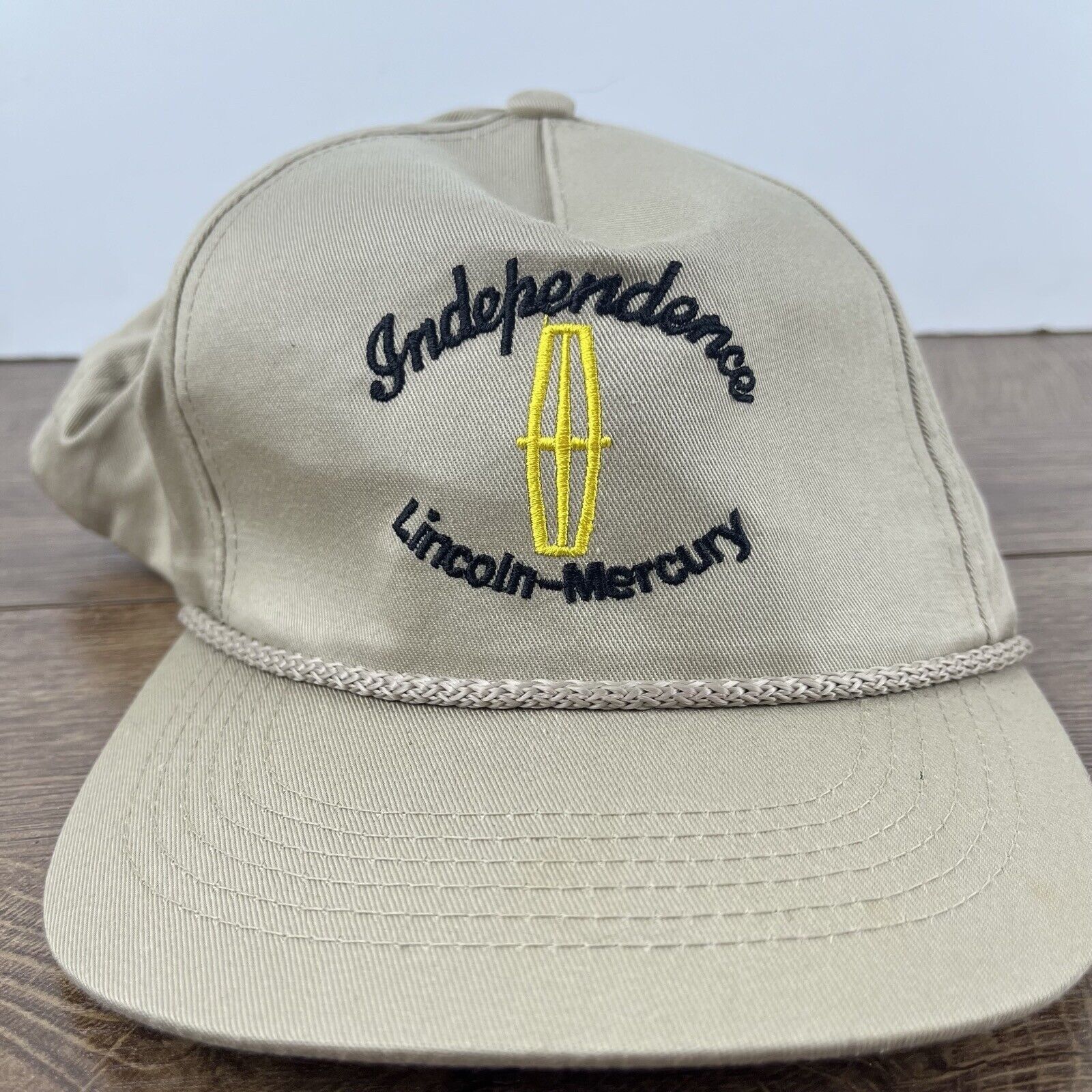 Other Independence Lincoln Mercury Hat Brown Adjustable Hat Tan Ad Size ONE SIZE - 2 Thumbnail