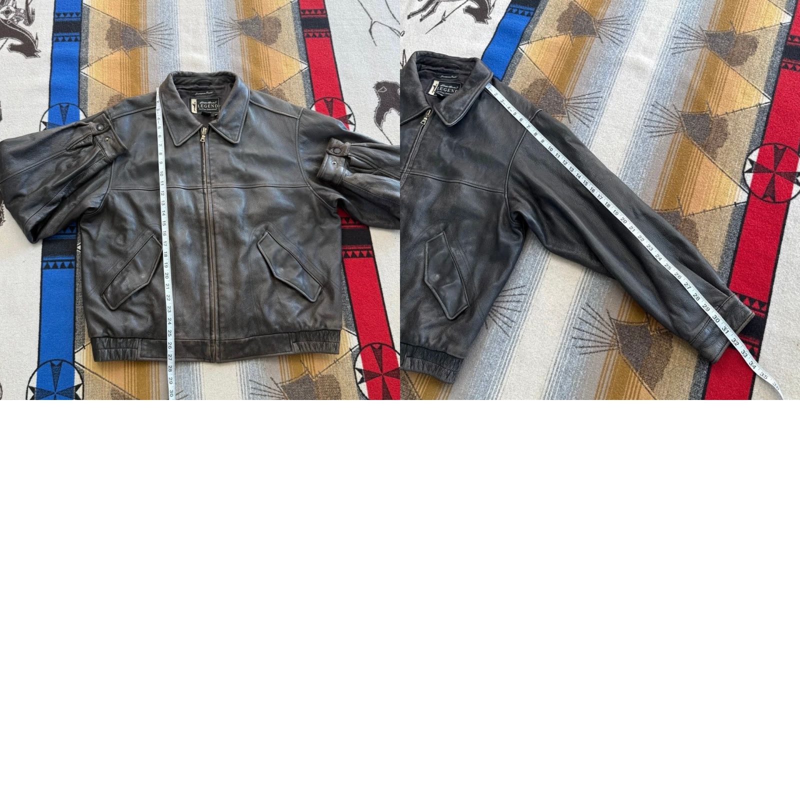 Eddie Bauer VINTAGE Eddie Bauer Heavy Leather Flight Bomber Jacket L Brown Regular Men Zip Size US L / EU 52-54 / 3 - 9 Thumbnail