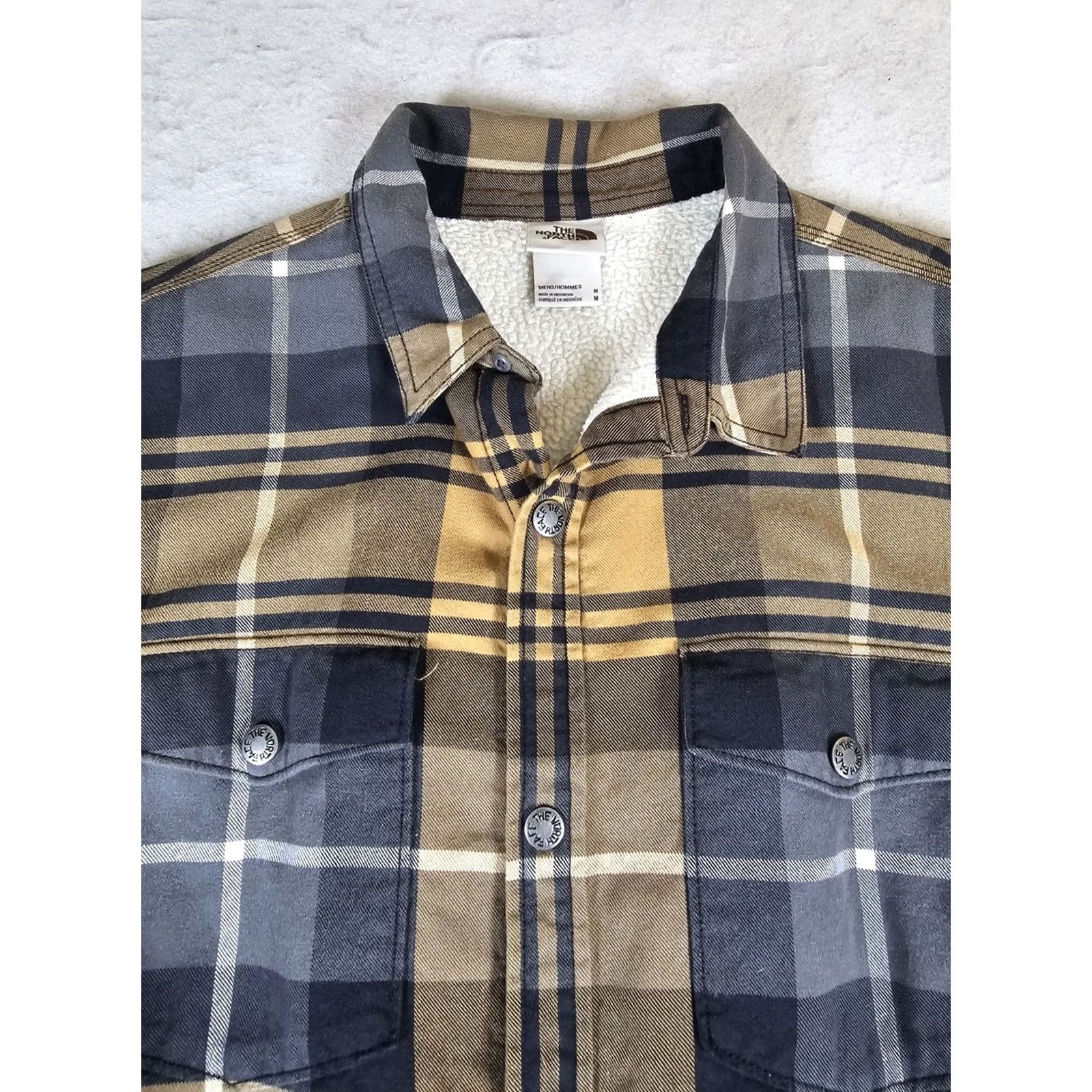 The North Face The North Face Fleece Lined Flannel Shirt Jacket Button-Up Mens Size M Yellow/Black Size US M / EU 48-50 / 2 - 6 Thumbnail