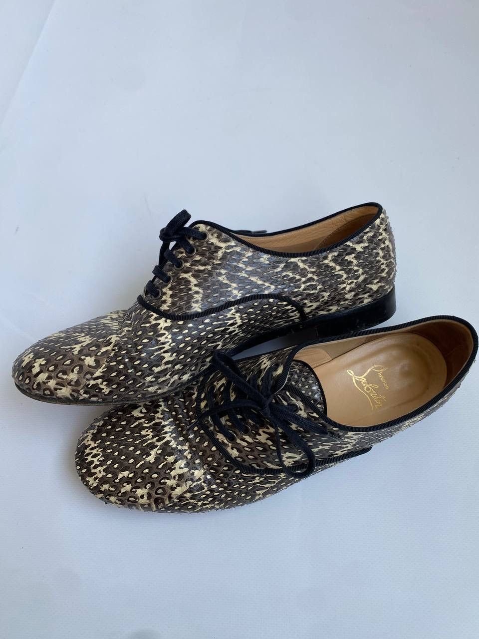 Christian Louboutin Christian Louboutin Lace Ups Low Top Snakeskin Size US 10 / IT 40 - 3 Thumbnail