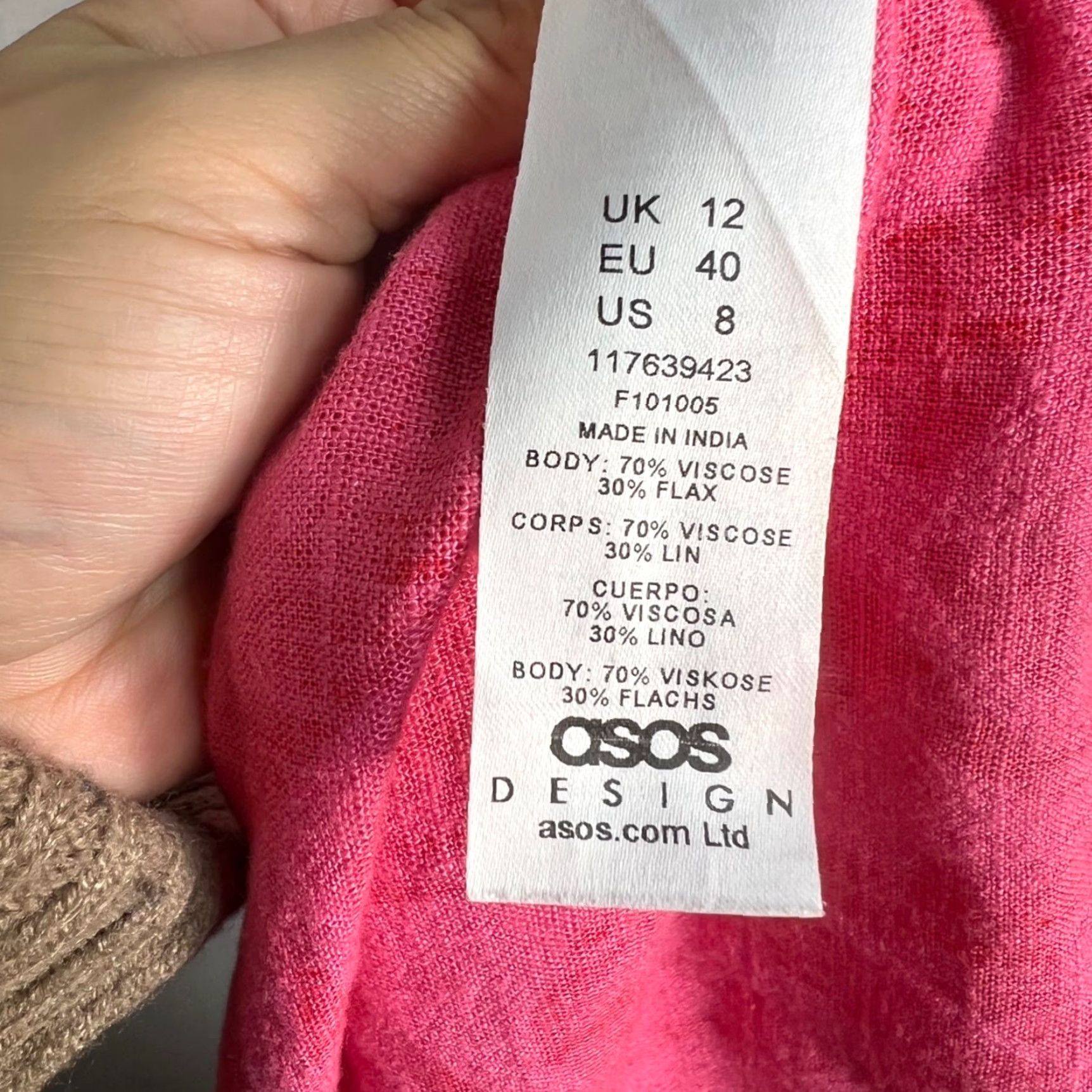Asos ASOS Womens 8 Pink Red Design Swirl Print Midi Dress Sleeveless Shirt Dress Adult Womens 8 Pink Swirl Print Midi Dress Womens Size M / US 6-8 / IT 42-44 - 4 Thumbnail