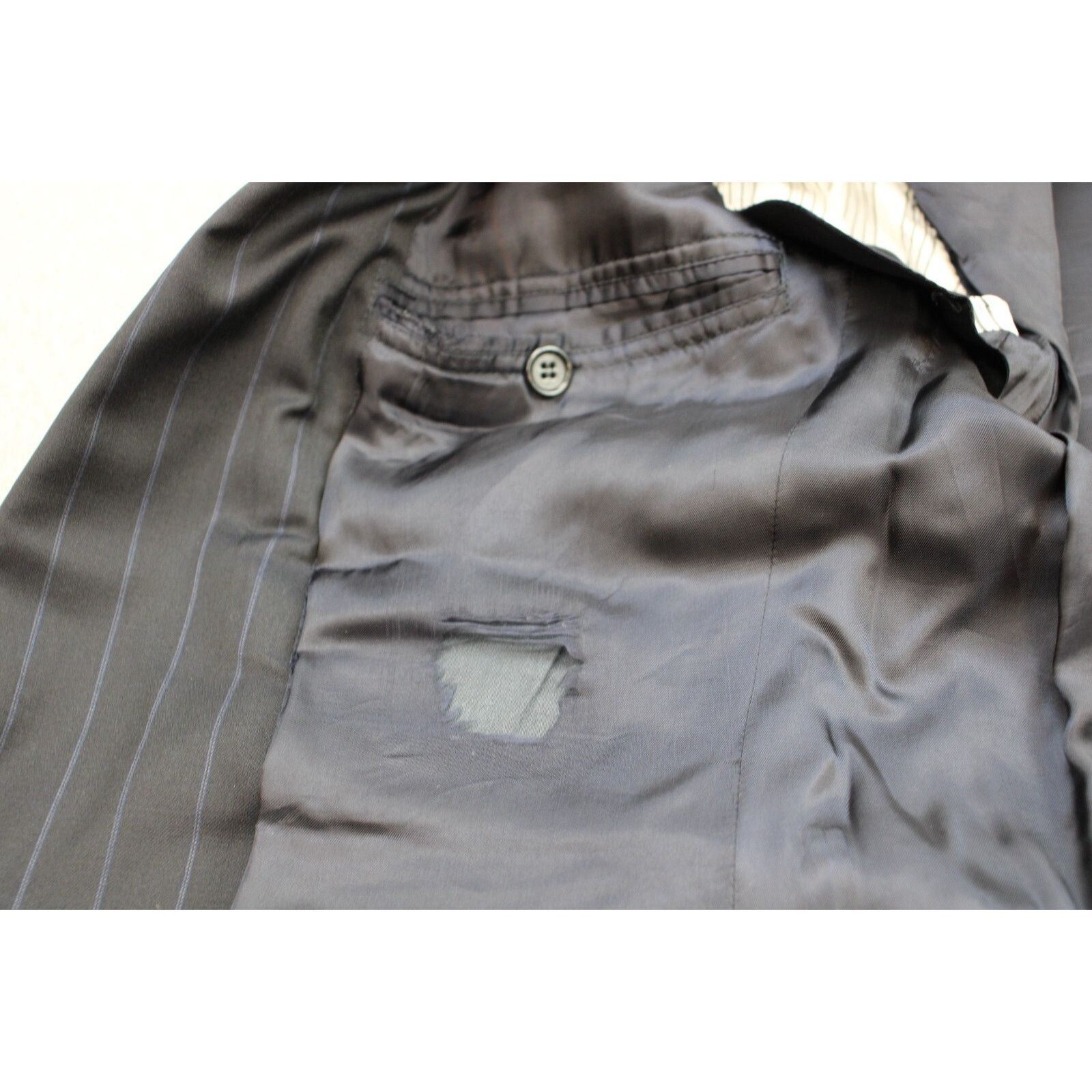 Brooks Brothers Brooks Brothers Suit Blazer Mens 40R Navy Blue Striped Wool Size 40R - 4 Thumbnail