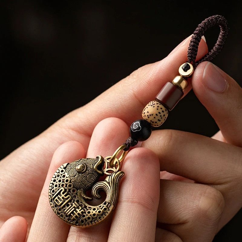 Other Lucky Fish Keyring Car Keychain Brass Holder Hanging Charms Size ONE SIZE - 1 Thumbnail