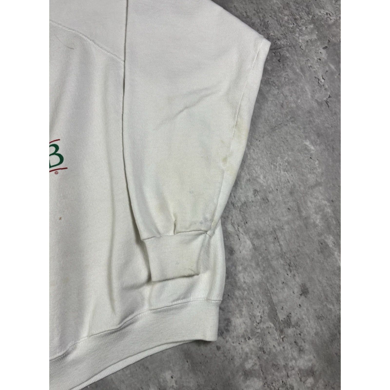 Hanes VINTAGE 80s West Maui Polo Club Raglin Sweatshirt Mens S White Graphic Print Hanes Cotton Fleece Pullover Size M? Size US S / EU 44-46 / 1 - 4 Thumbnail