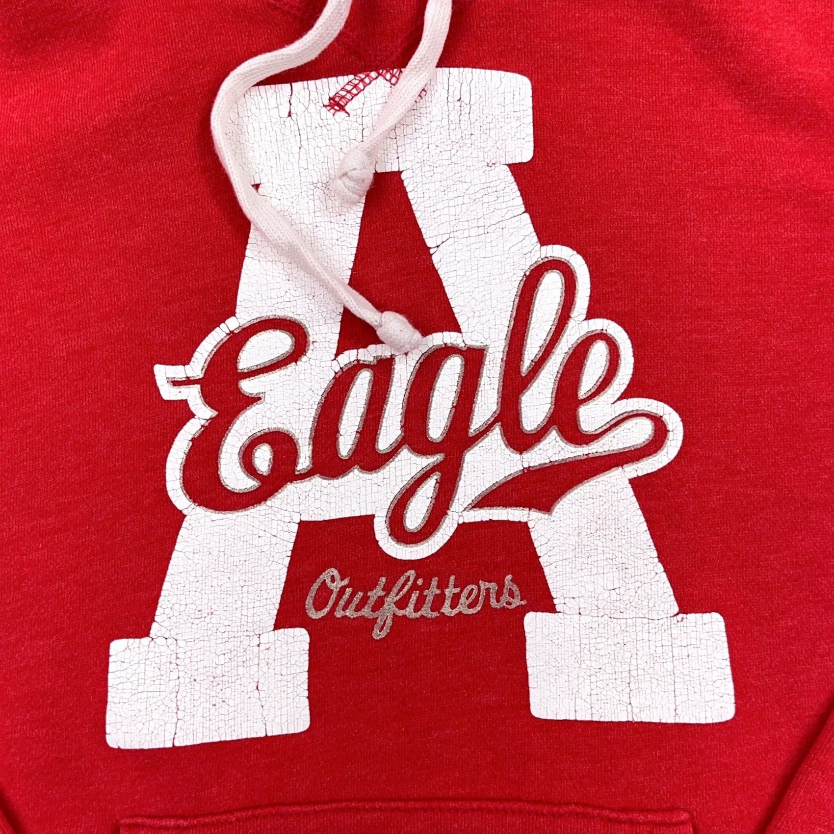 American Eagle Outfitters VINTAGE American Eagle Outfitters Hoodie Women M Red Pullover Sweatshirt 2000s Size M / US 6-8 / IT 42-44 - 4 Thumbnail