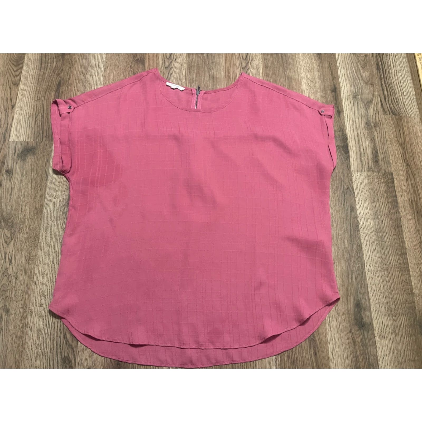 Vintage Maurices Shirt Women’s Size L Pink Blouse Zip back Short Sleeve Round Neck Casual Vintage No Size L / US 10 / IT 46 - 2 Thumbnail