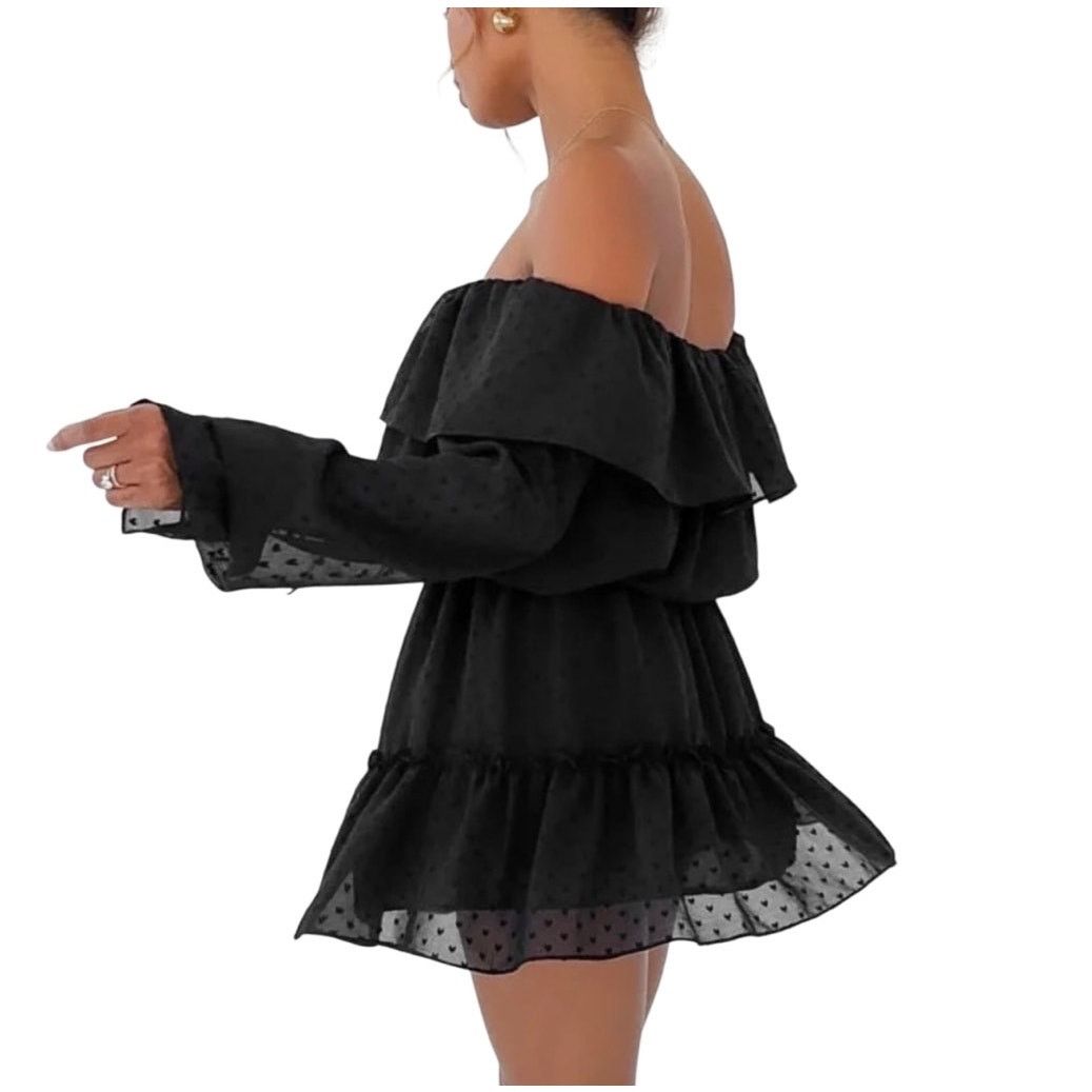 Other Rumored Senorita Mini Dress SMALL Black Ruffles NWT Flirty Size S / US 4 / IT 40 - 4 Thumbnail