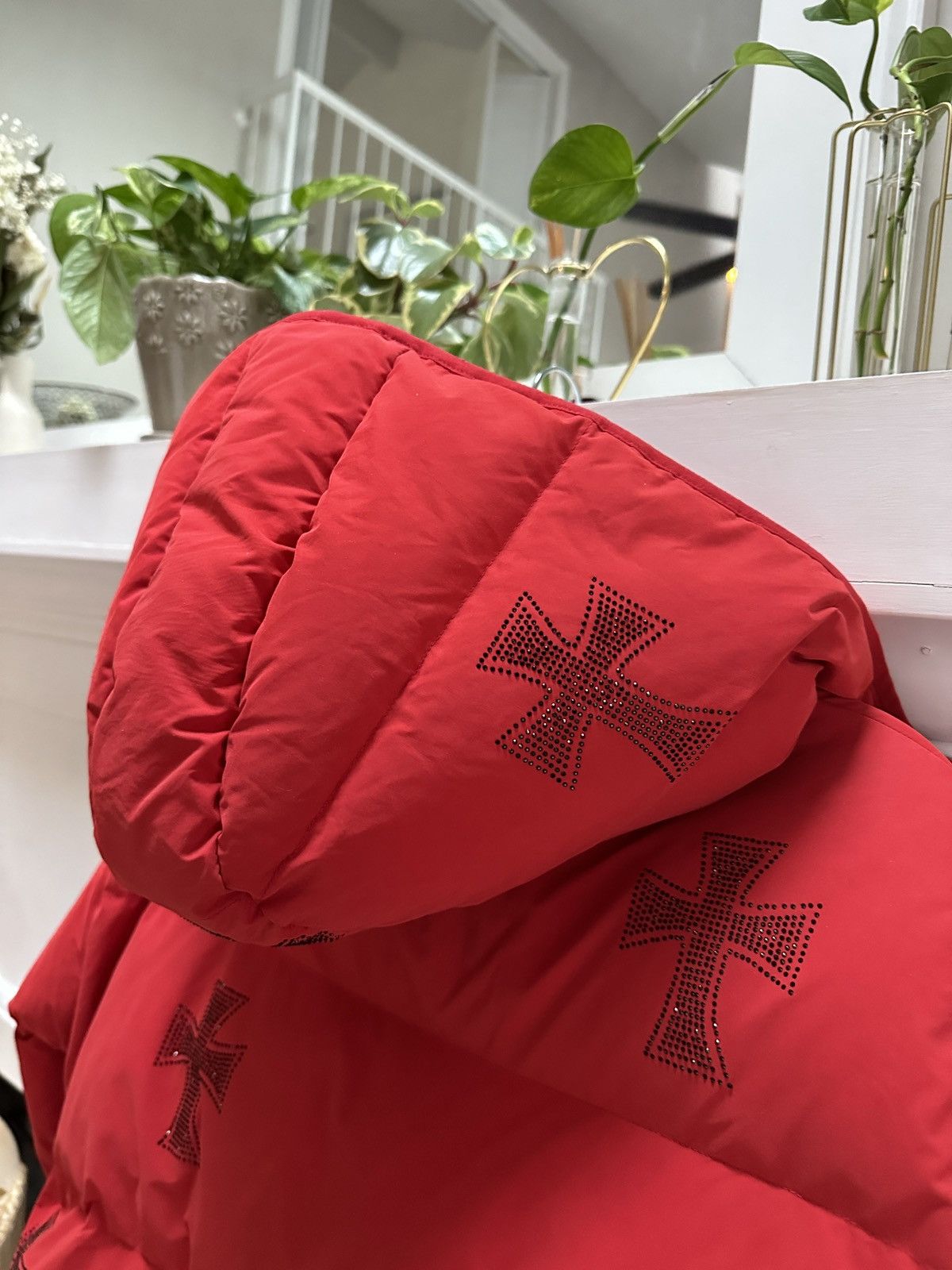 Unknown London Rhinestone Red Puffer Jacket Size US S / EU 44-46 / 1 - 10 Thumbnail