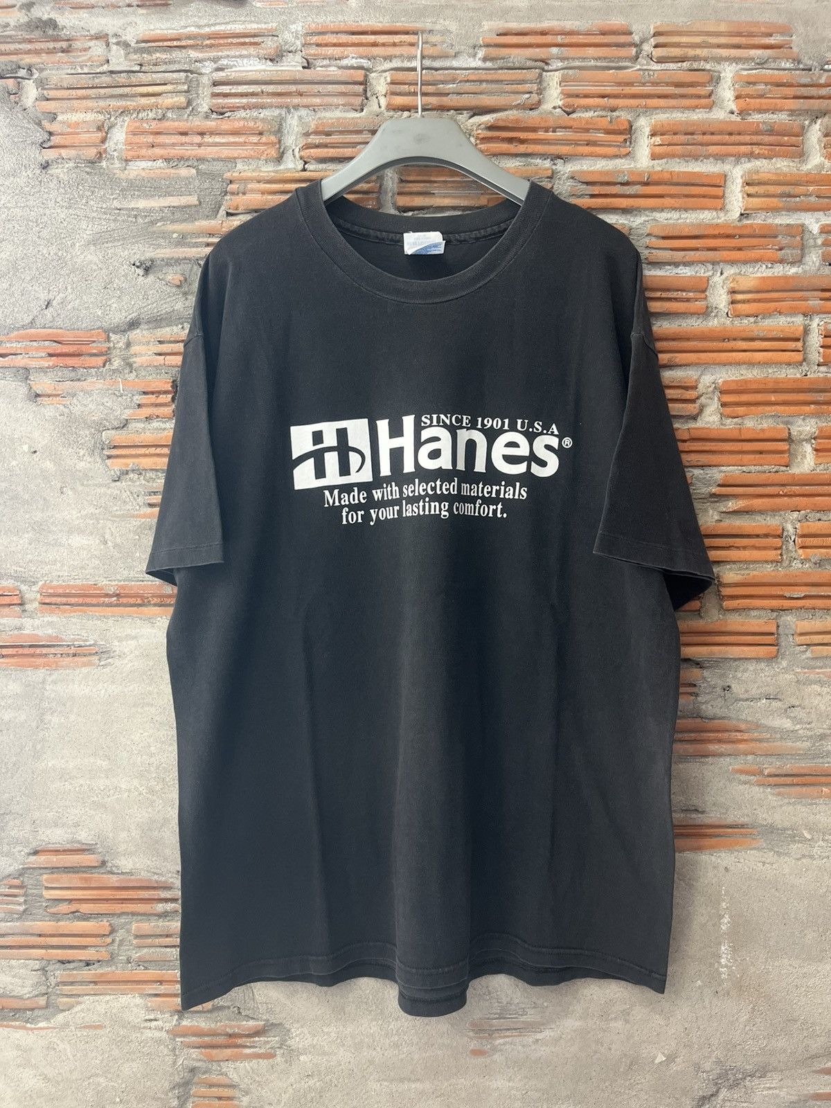 Hanes Vintage Hanes Big Logo 90’s Tshirt Size US XL / EU 56 / 4 - 2 Thumbnail