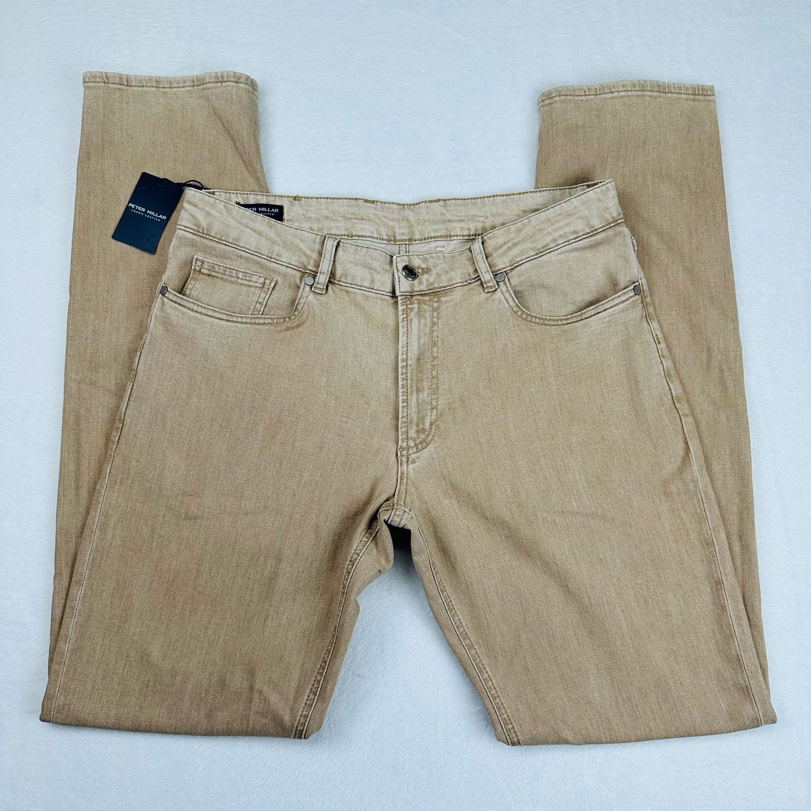Peter Millar Peter Millar Men’s “Sand” Luxury Denim Jeans, 35 W (34x34) Size US 35 - 1 Thumbnail