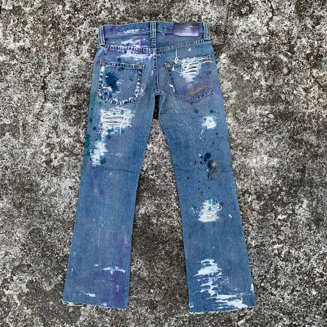 Japanese Brand Murua Thrashed Jeans Distressed Denim Streetwear Motif Japan Size US 30 / EU 46 - 2 Thumbnail