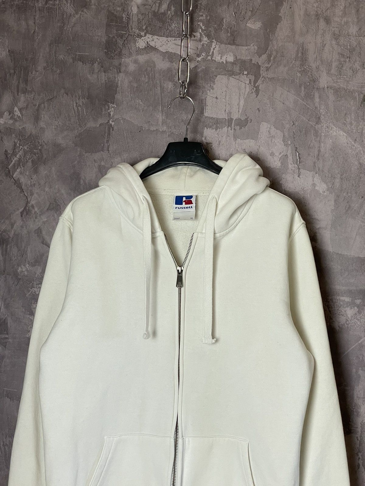 Other 2000's Vintage Russel Athletic white Zipper Hoodie Boxy Y2k Size US XL / EU 56 / 4 - 2 Thumbnail